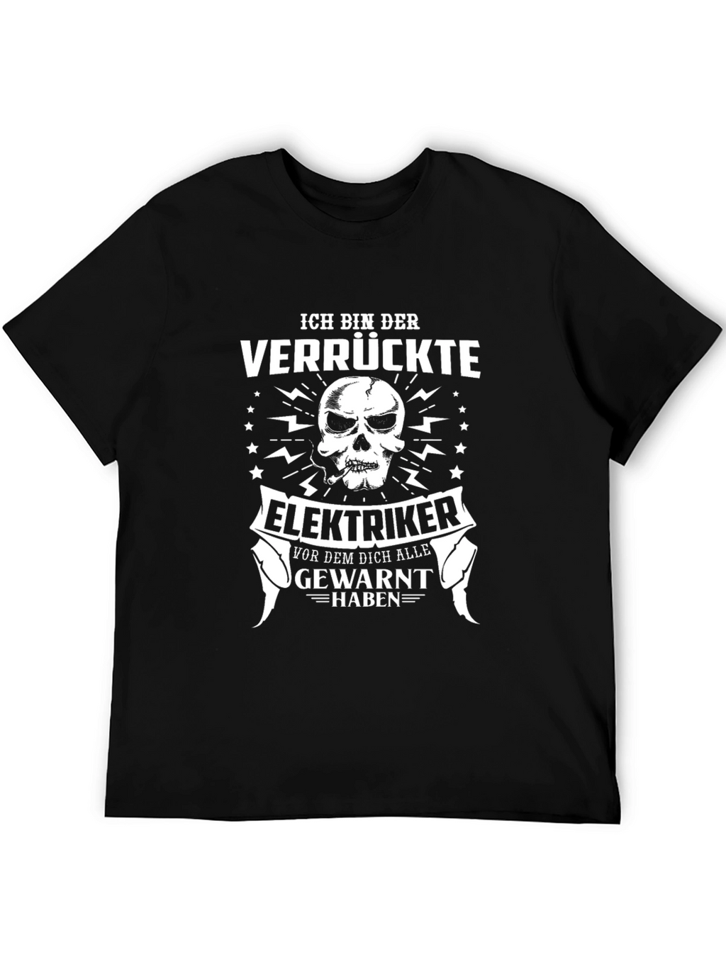 Crazy Electrician Skull T-Shirt