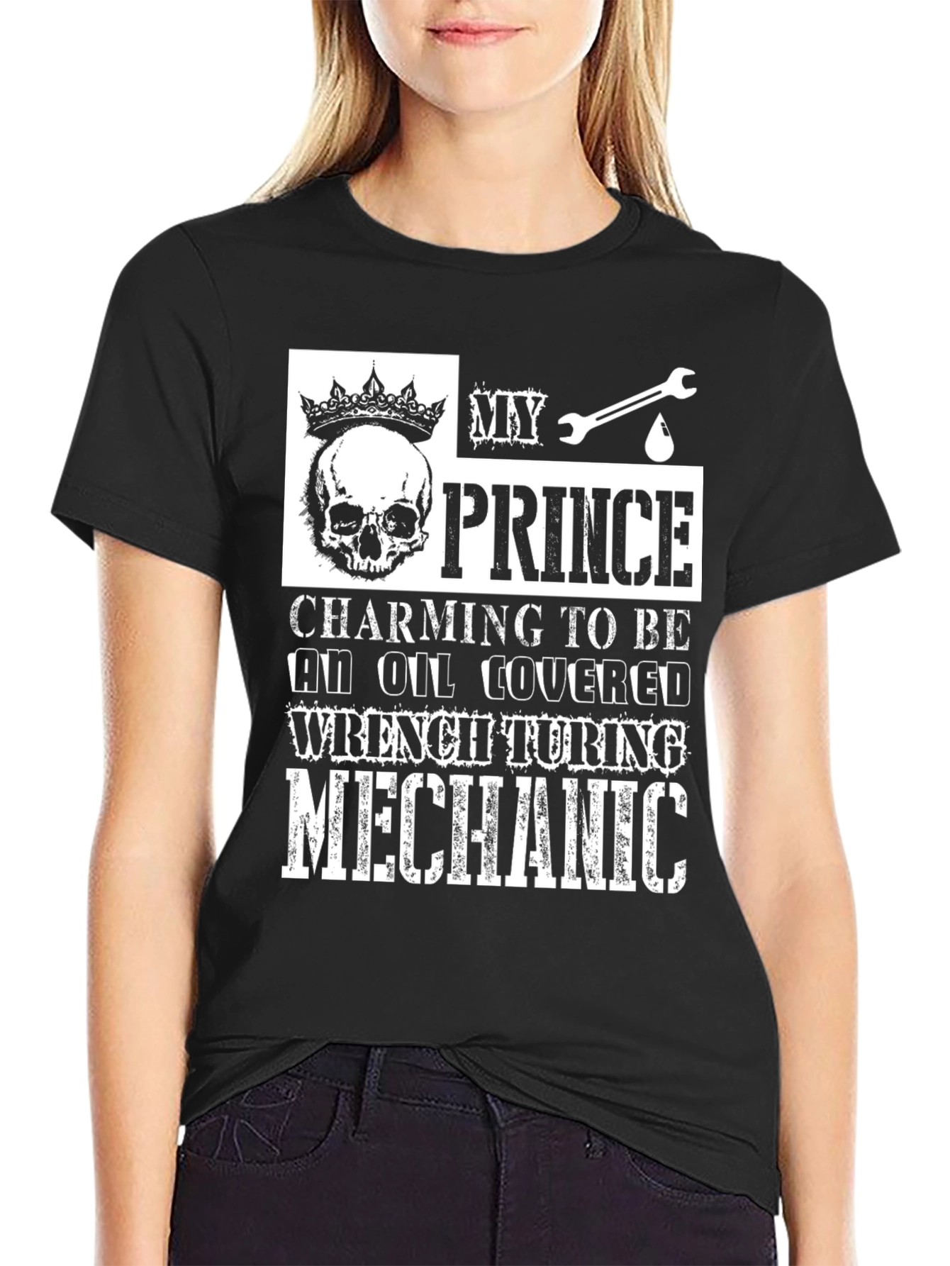 My Prince Mechanic T-Shirt - Oil Covered Wrench Turning