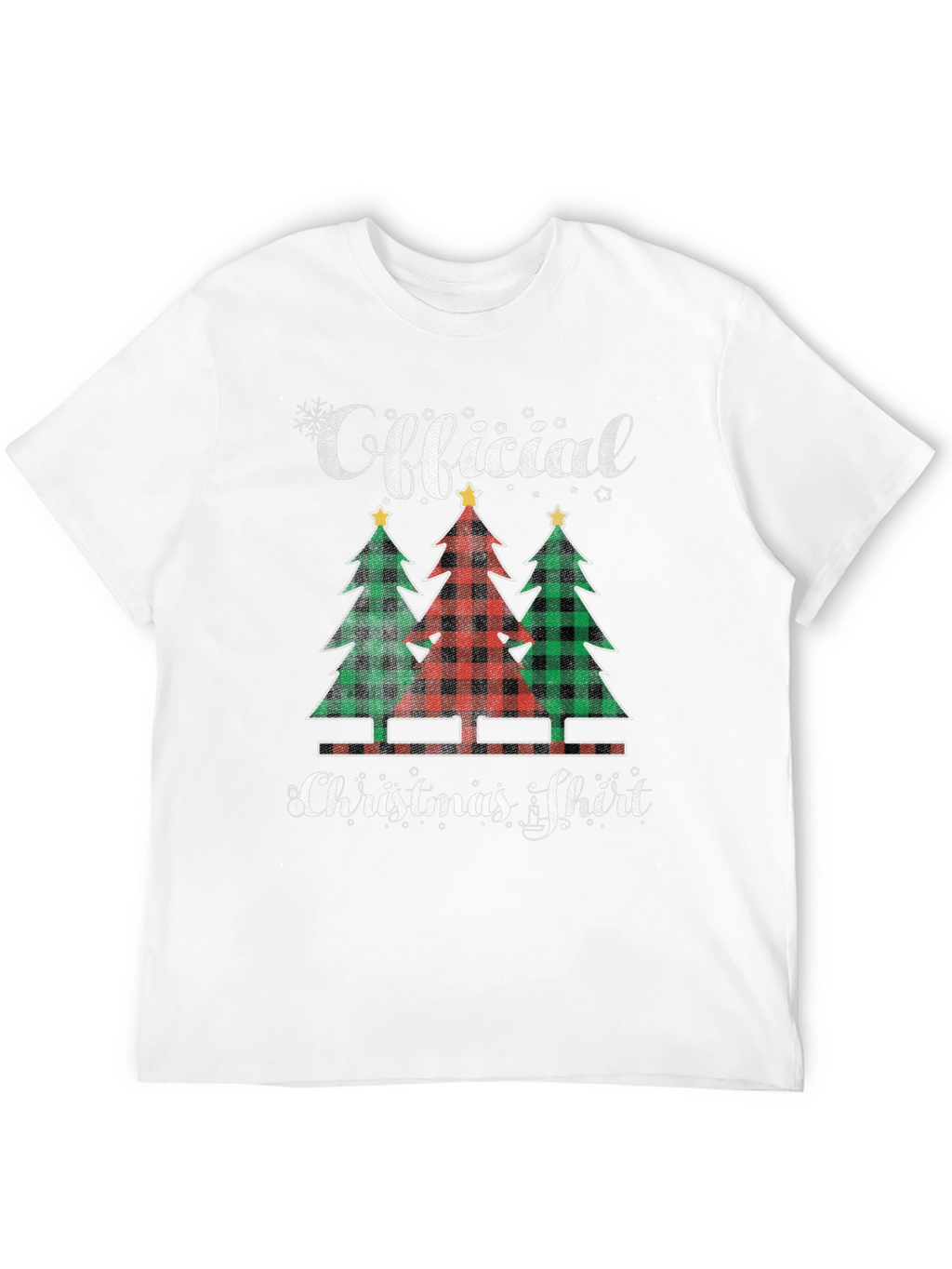 Official Christmas Shirt Plaid Tree Tee