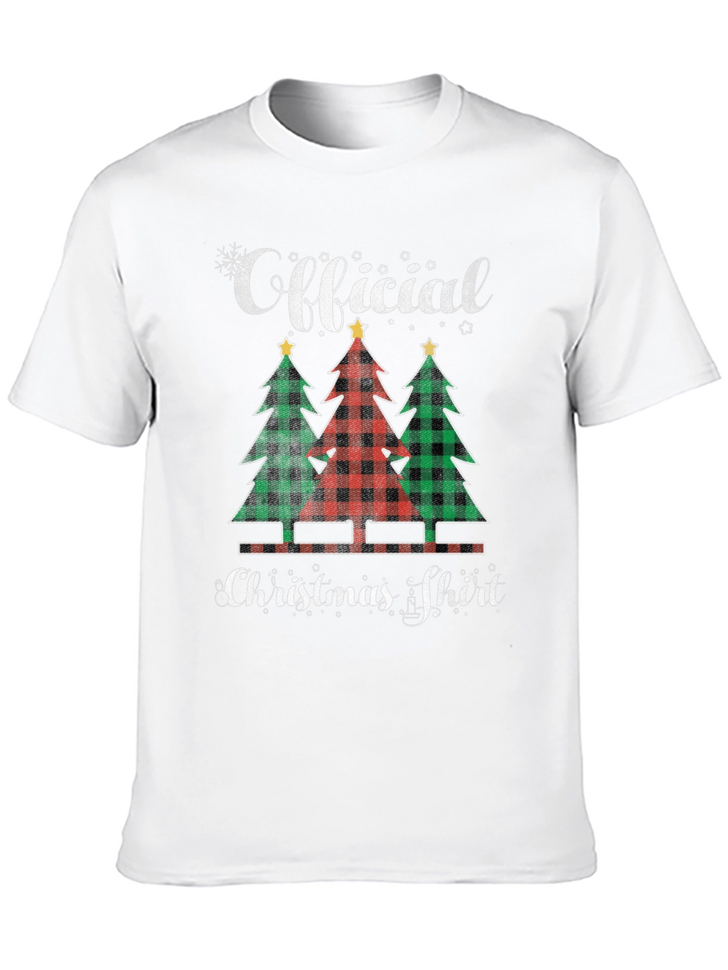 Official Christmas Shirt Plaid Tree Tee