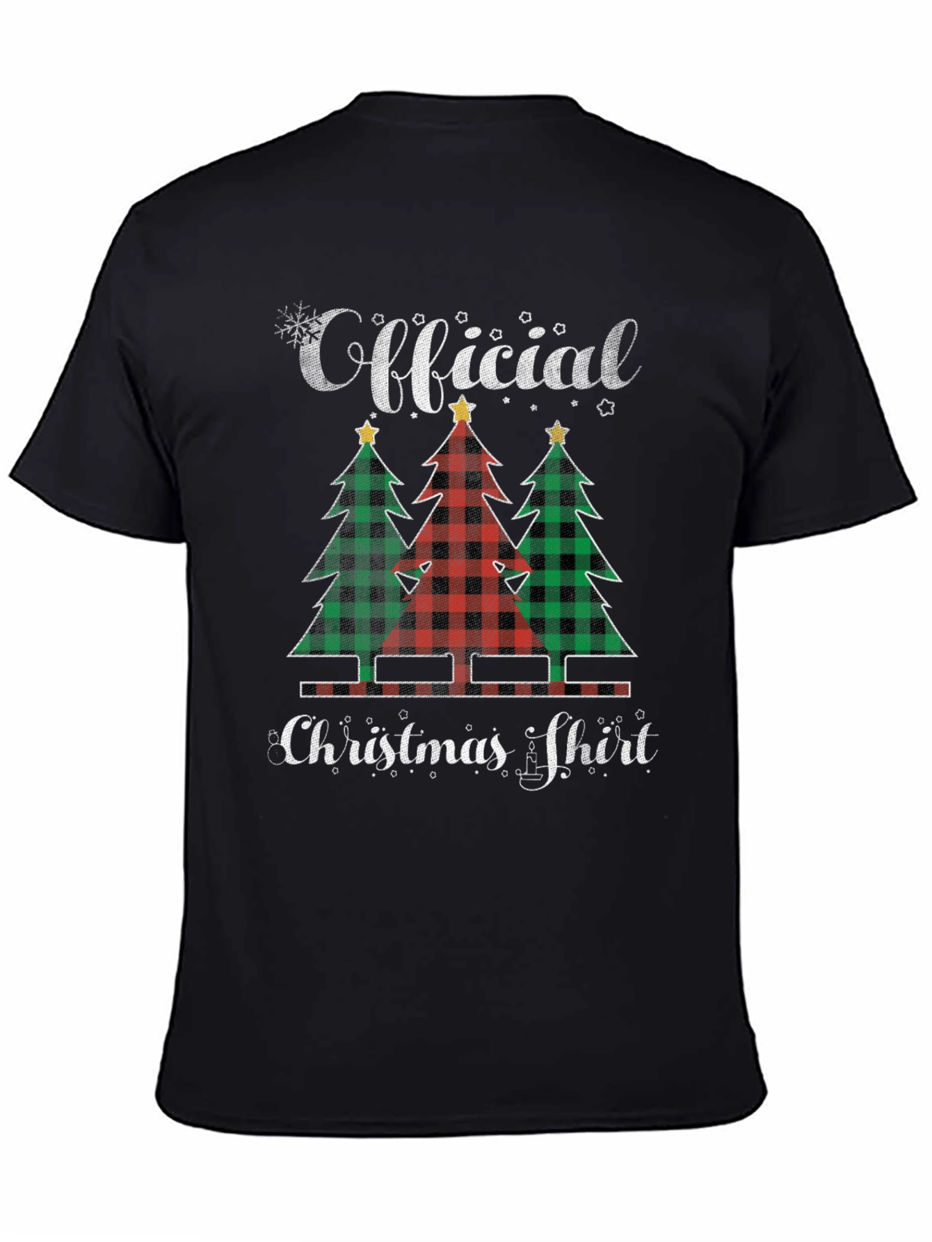 Official Christmas Shirt Plaid Tree Tee
