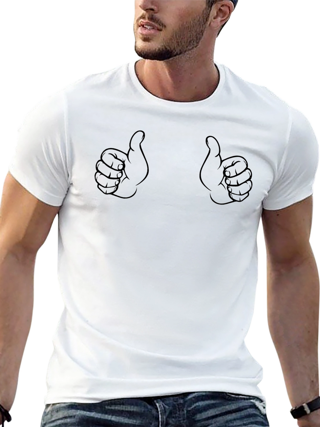 Thumbs Up Graphic Black T-Shirt