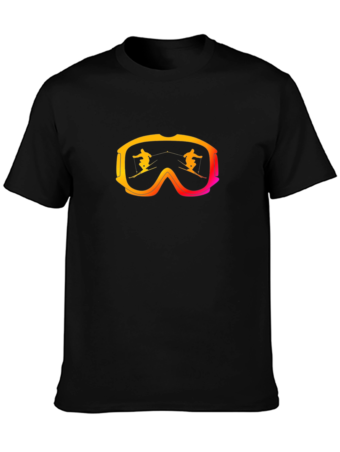 Ski Goggles Graphic Black T-Shirt