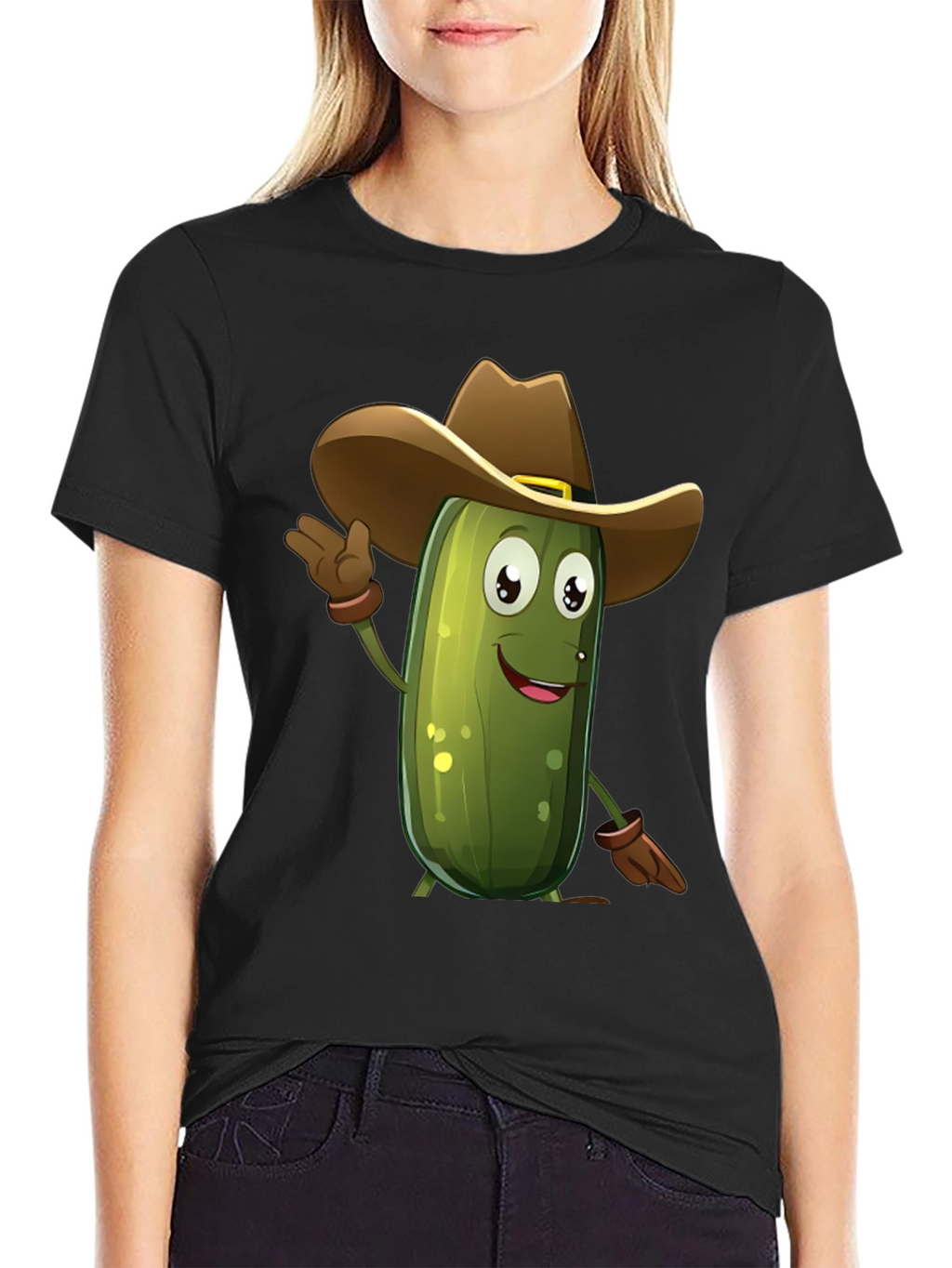 Pickle Cowboy T-Shirt - Funny Cartoon Tee