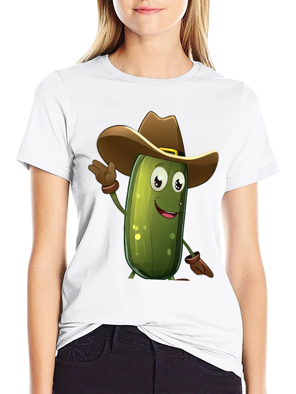 Pickle Cowboy T-Shirt - Funny Cartoon Tee