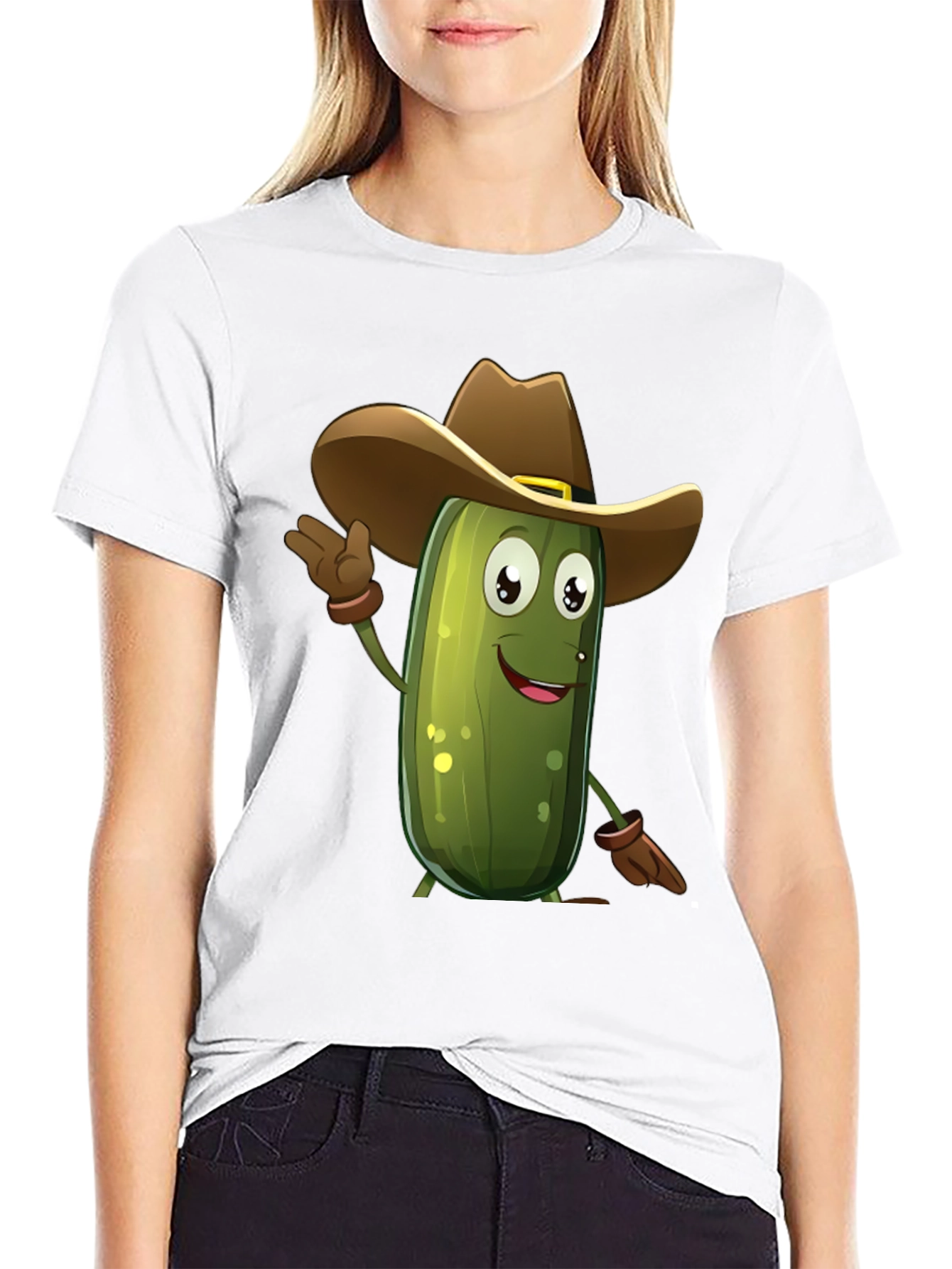 Pickle Cowboy T-Shirt - Funny Cartoon Tee