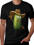 Pickle Cowboy T-Shirt - Funny Cartoon Tee