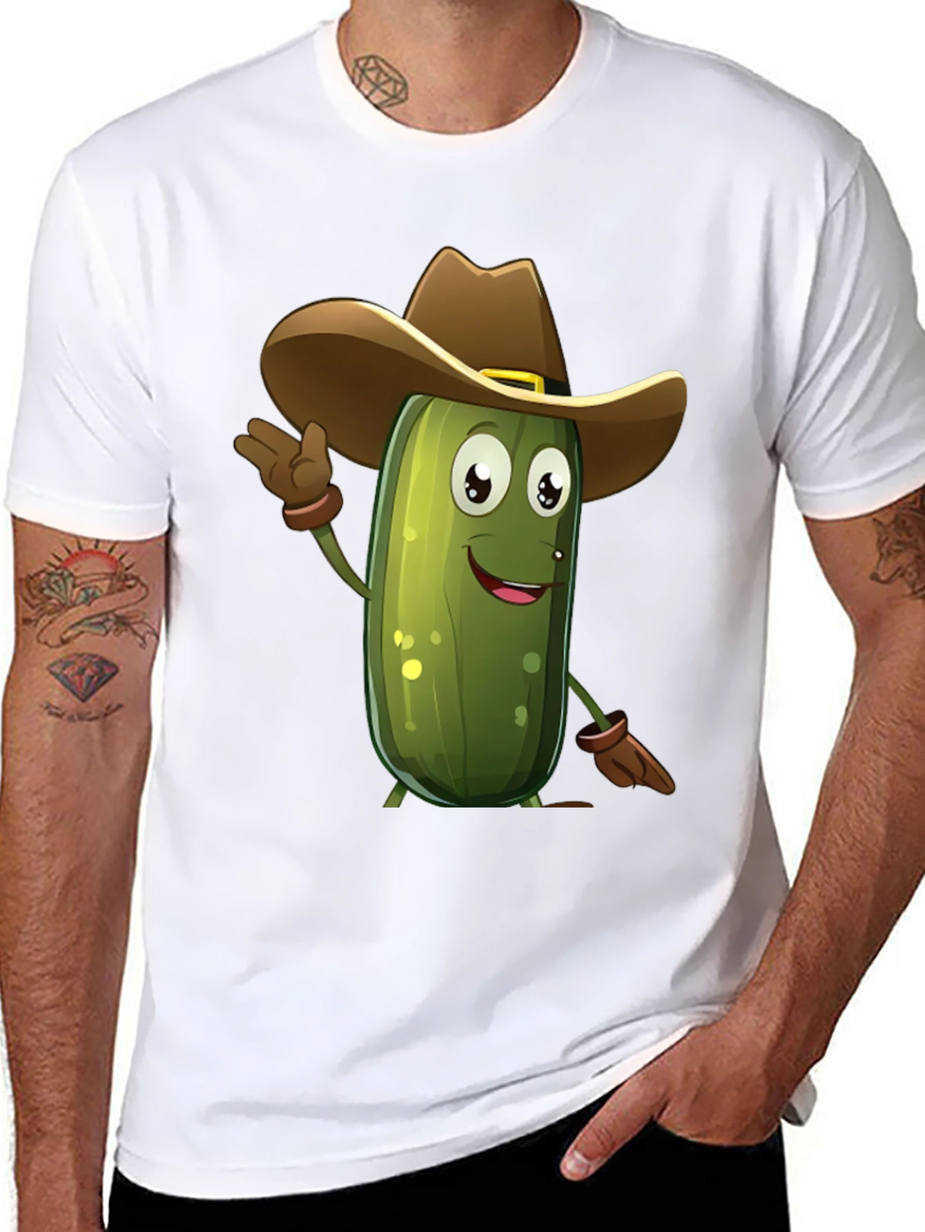 Pickle Cowboy T-Shirt - Funny Cartoon Tee