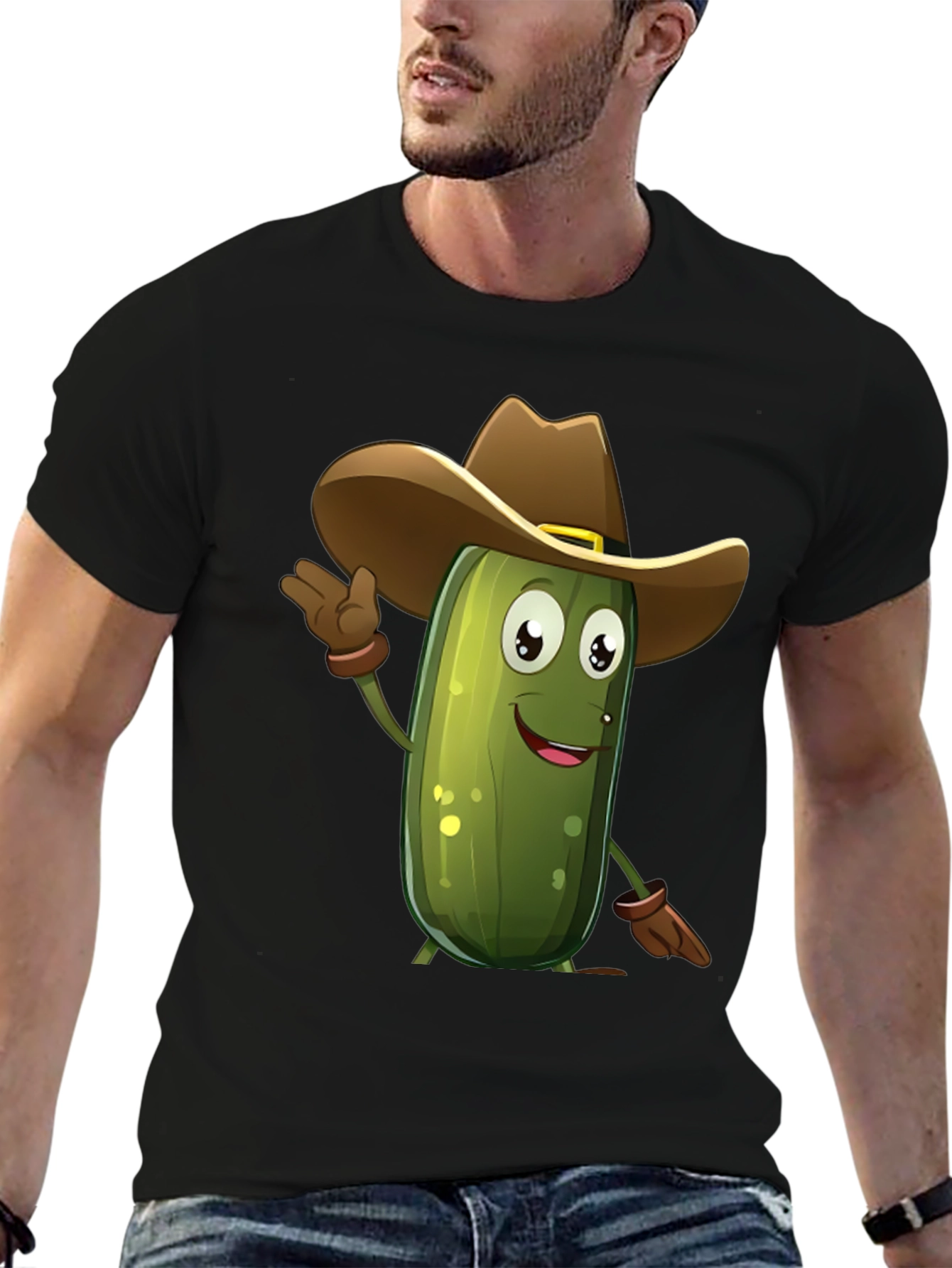 Pickle Cowboy T-Shirt - Funny Cartoon Tee