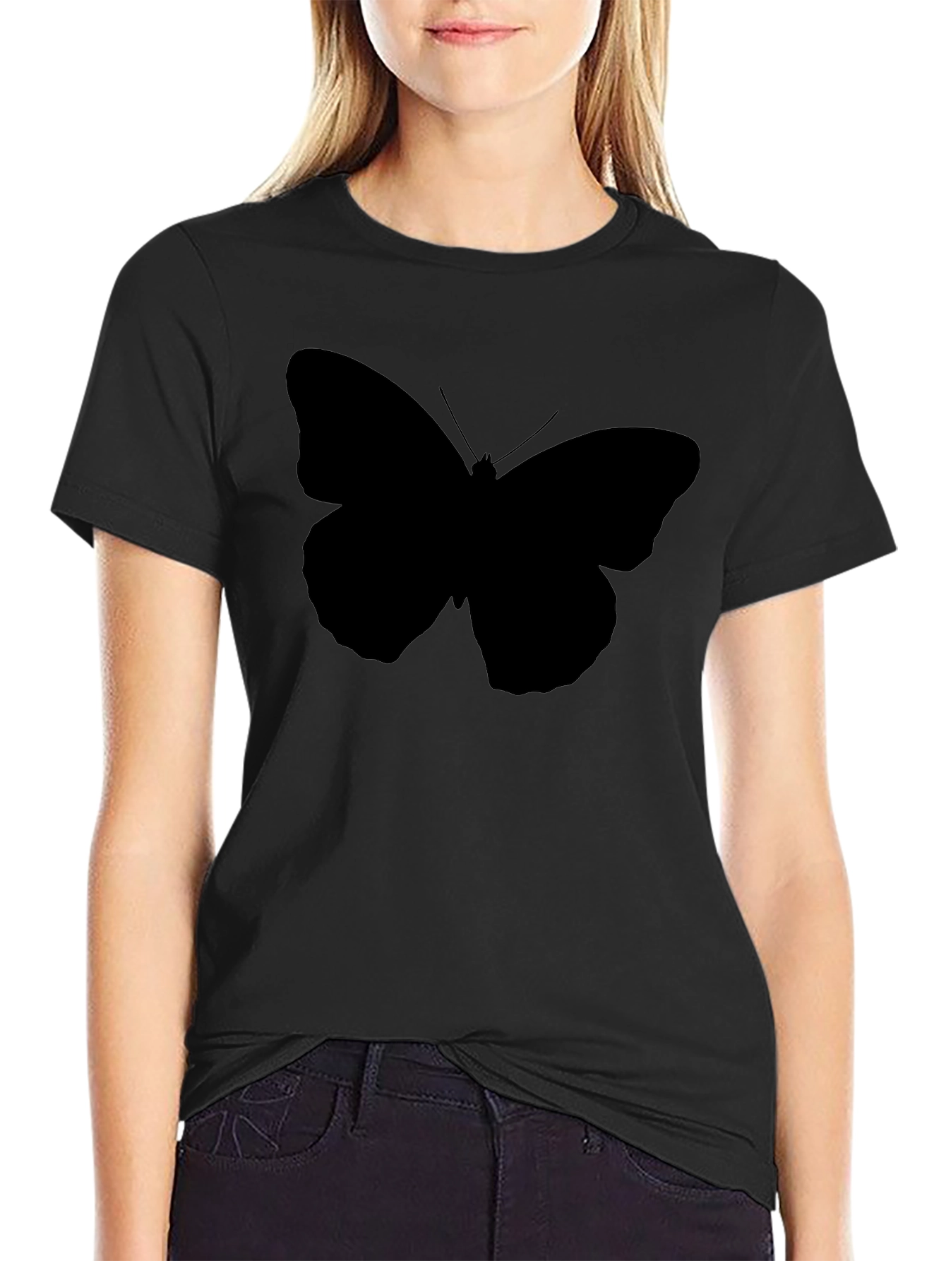 Black Butterfly Graphic T-Shirt - Mens Casual Tee