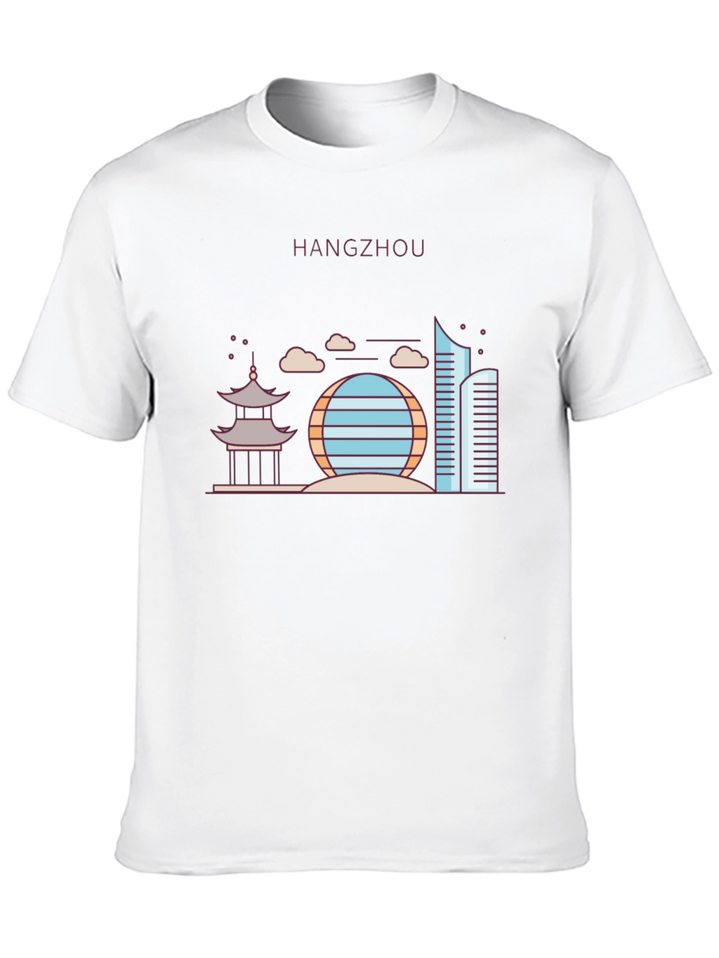 Hangzhou Cityscape Graphic Tee - Black