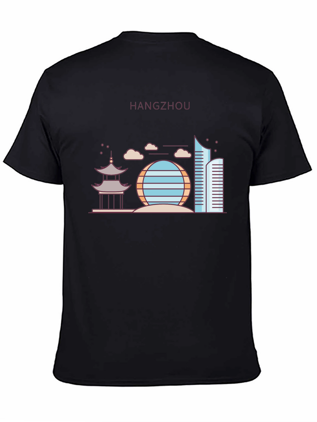 Hangzhou Cityscape Graphic Tee - Black
