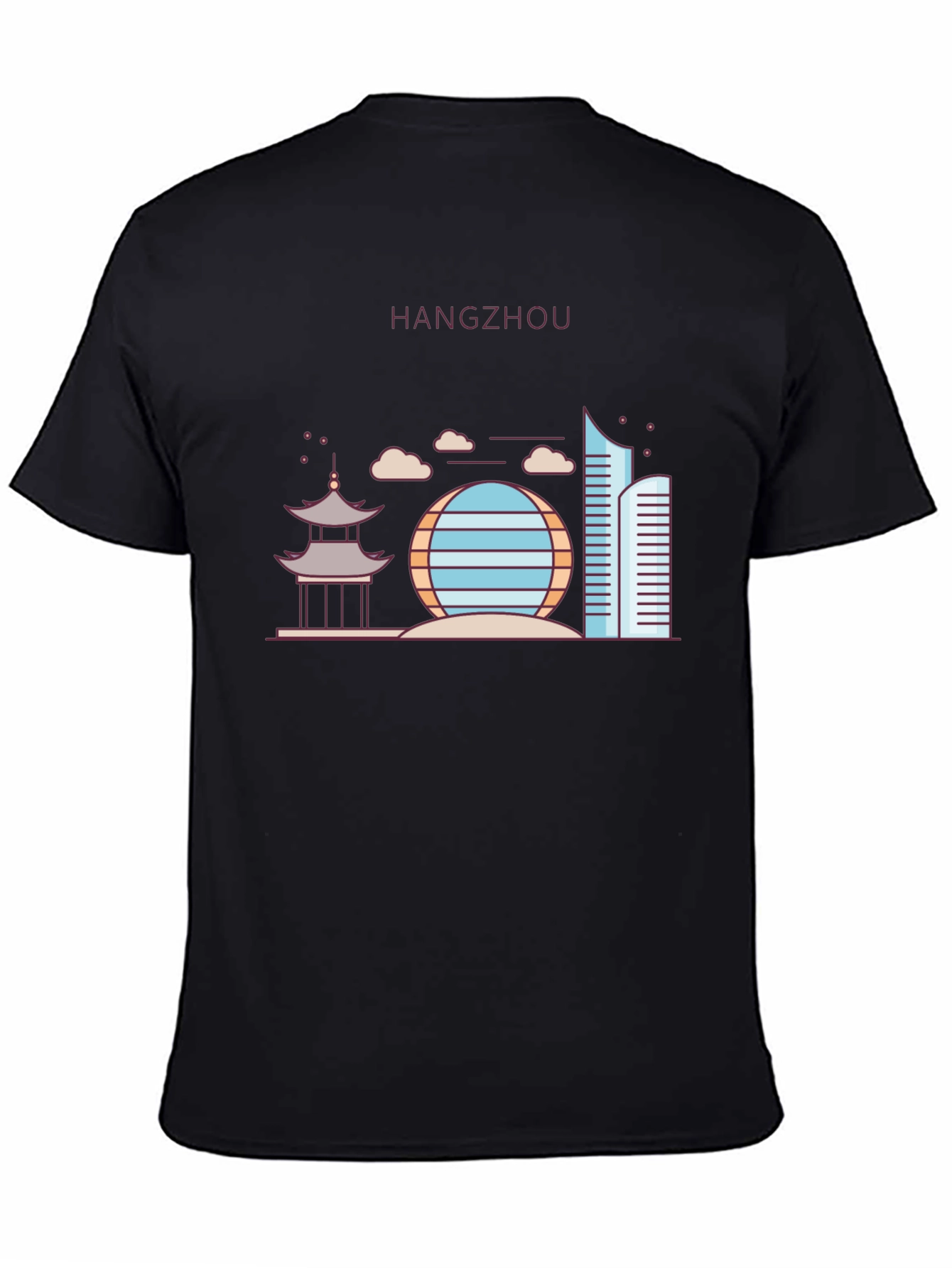 Hangzhou Cityscape Graphic Tee - Black