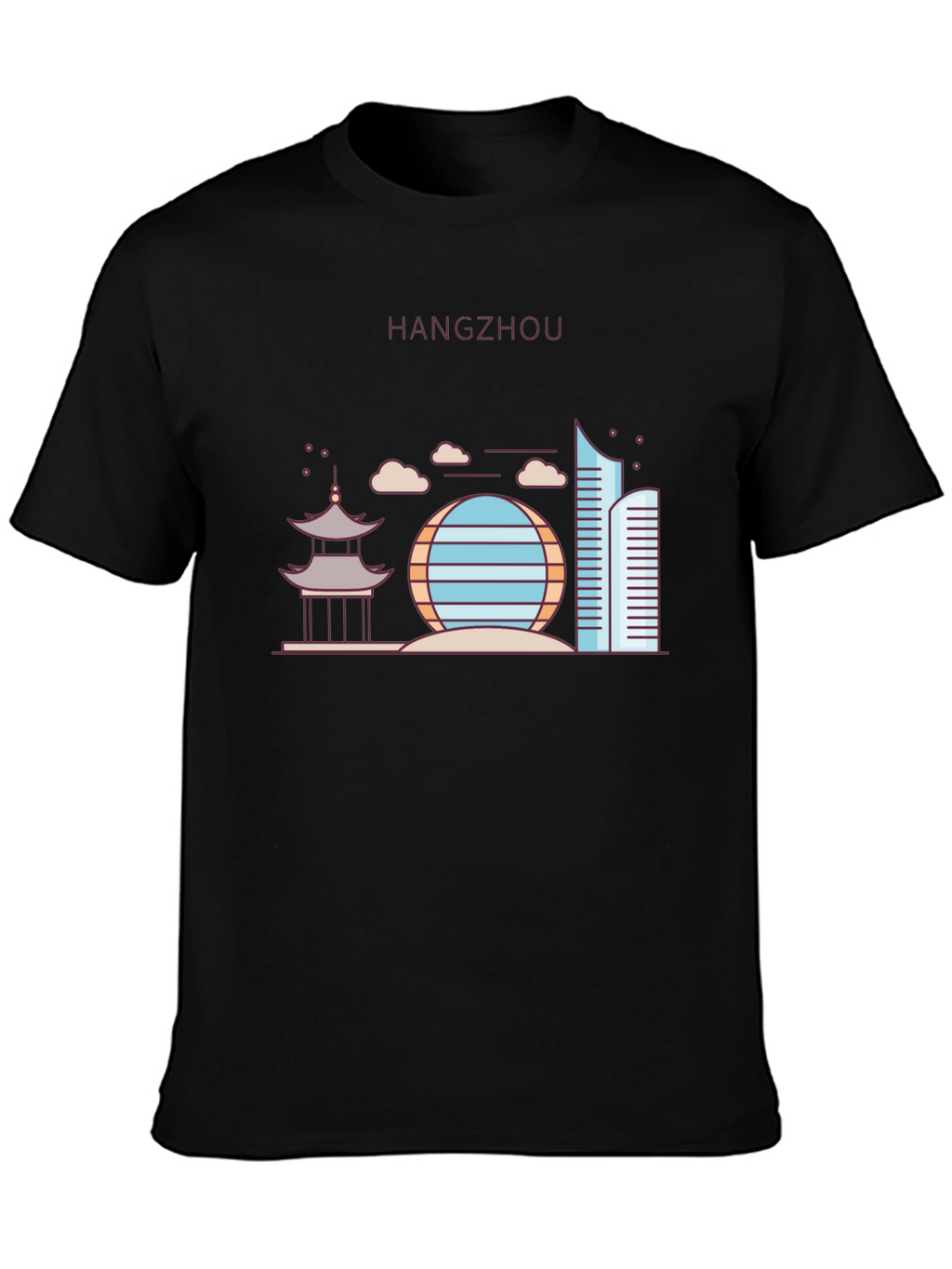 Hangzhou Cityscape Graphic Tee - Black