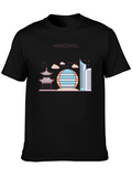 Hangzhou Cityscape Graphic Tee - Black
