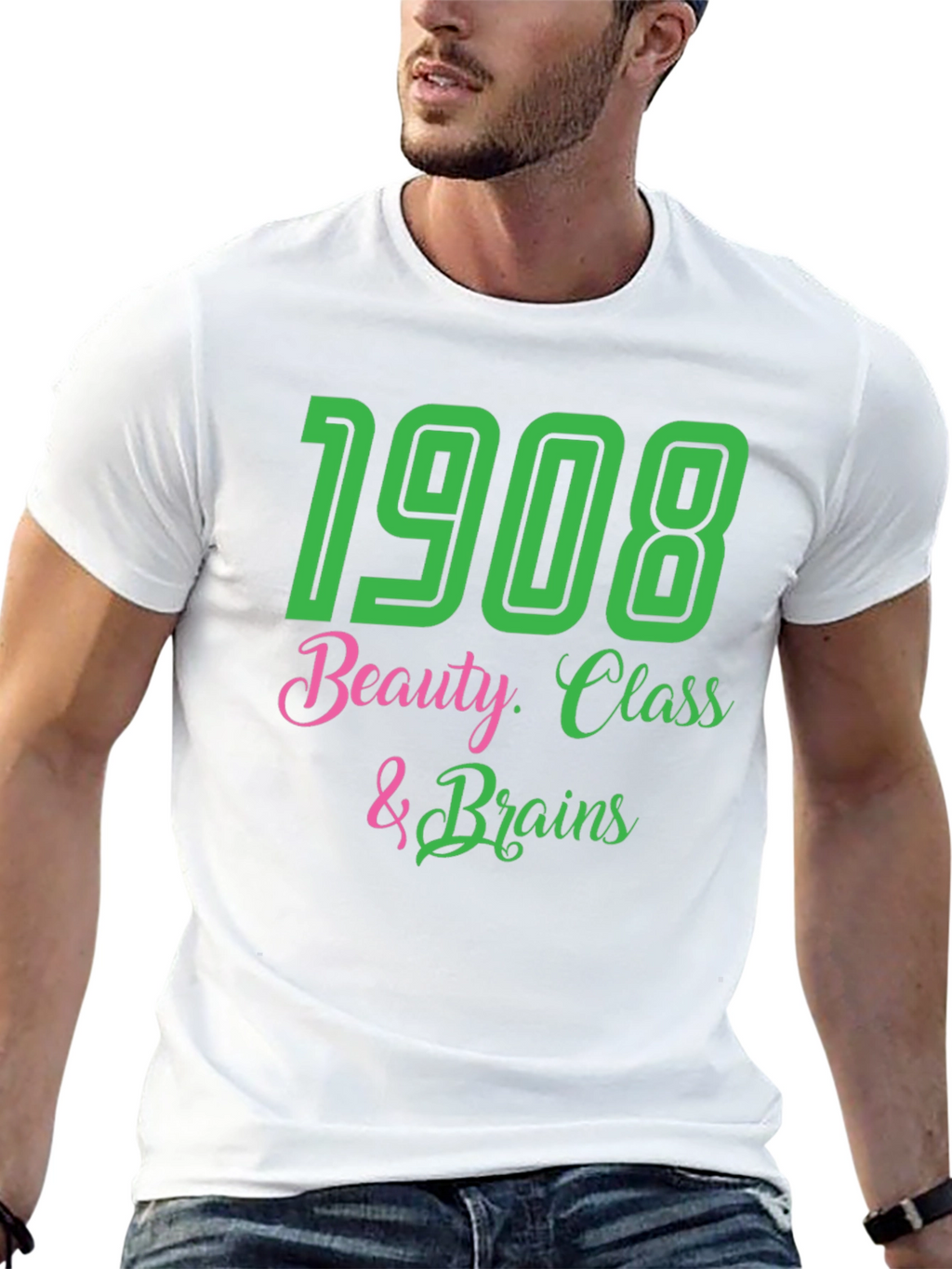 1908 Beauty Class & Brains Graphic T-Shirt