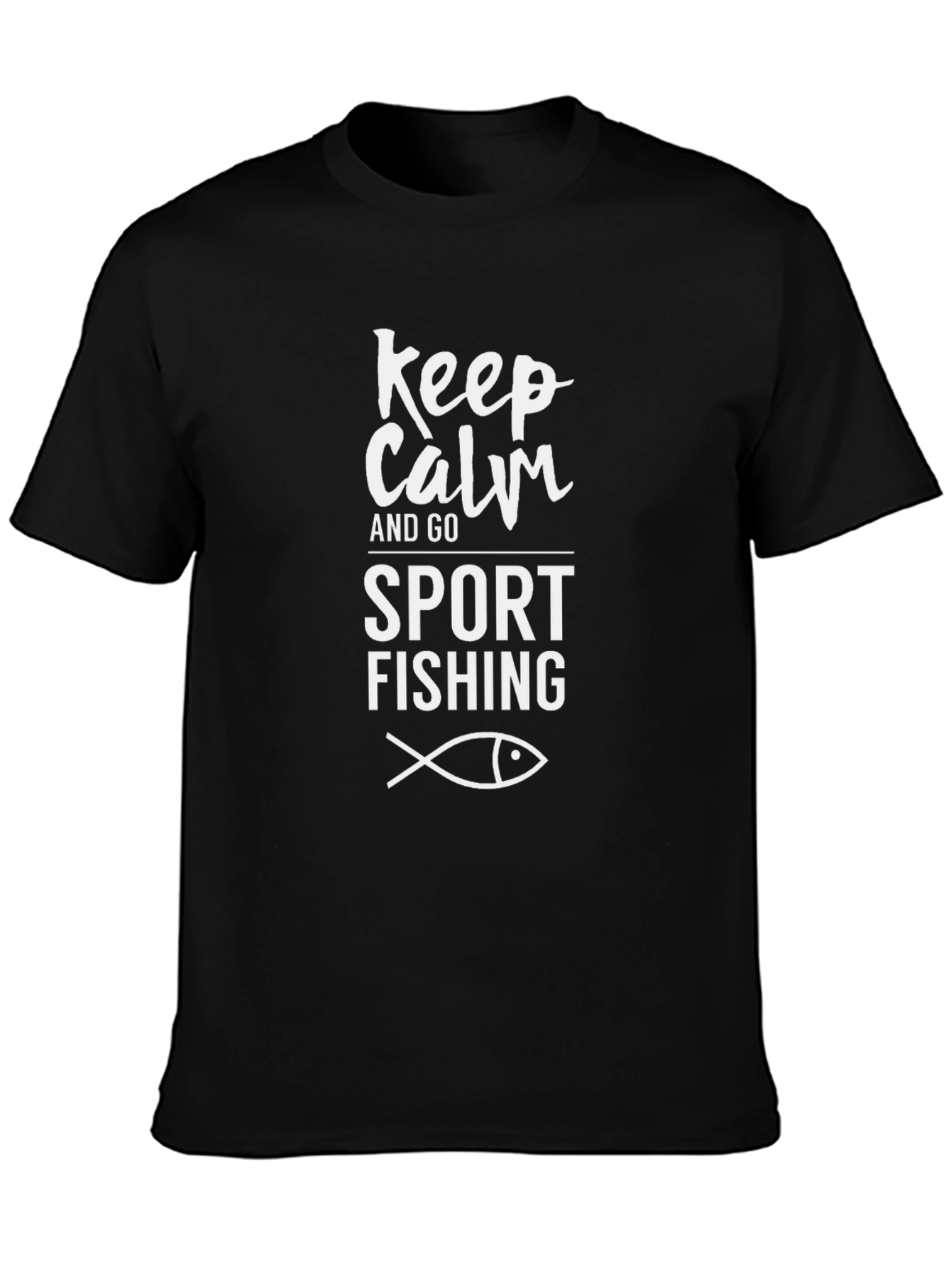 Keep Calm Sport Fishing Black Tee