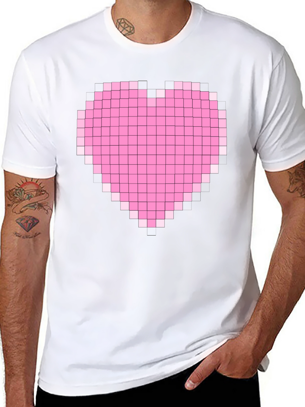 Pixel Heart Graphic Black T-Shirt