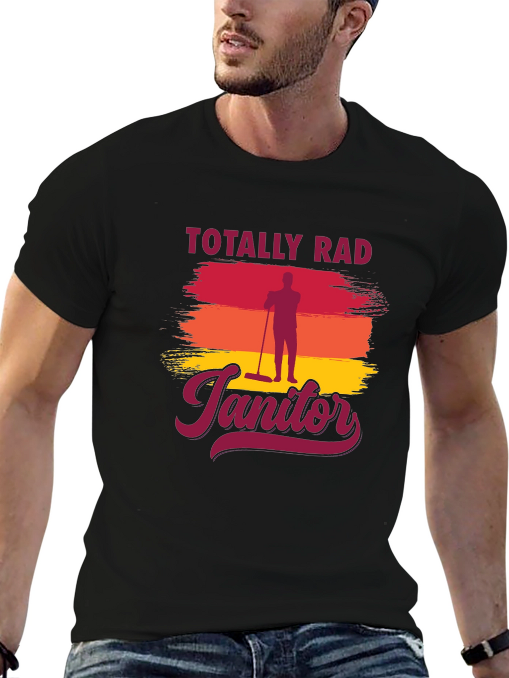 Totally Rad Janitor Graphic T-Shirt