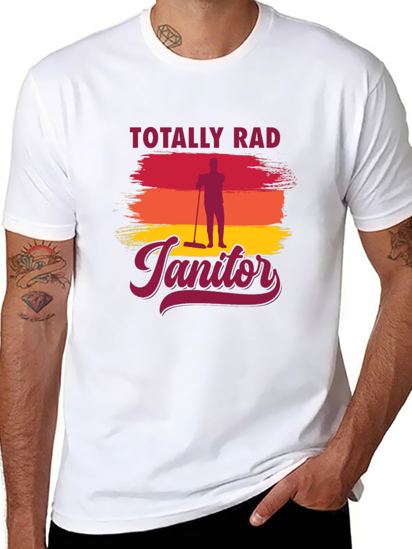 Totally Rad Janitor Graphic T-Shirt