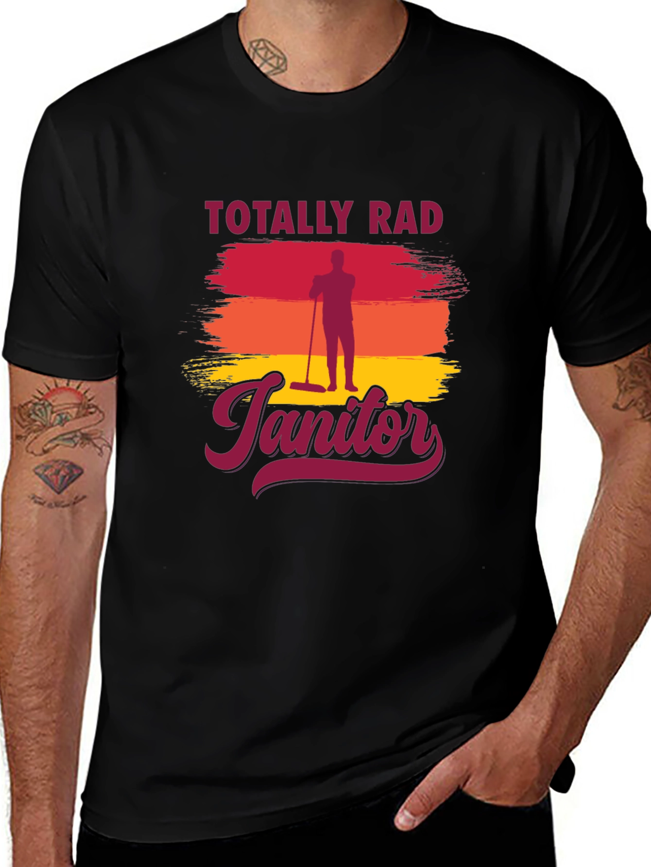 Totally Rad Janitor Graphic T-Shirt
