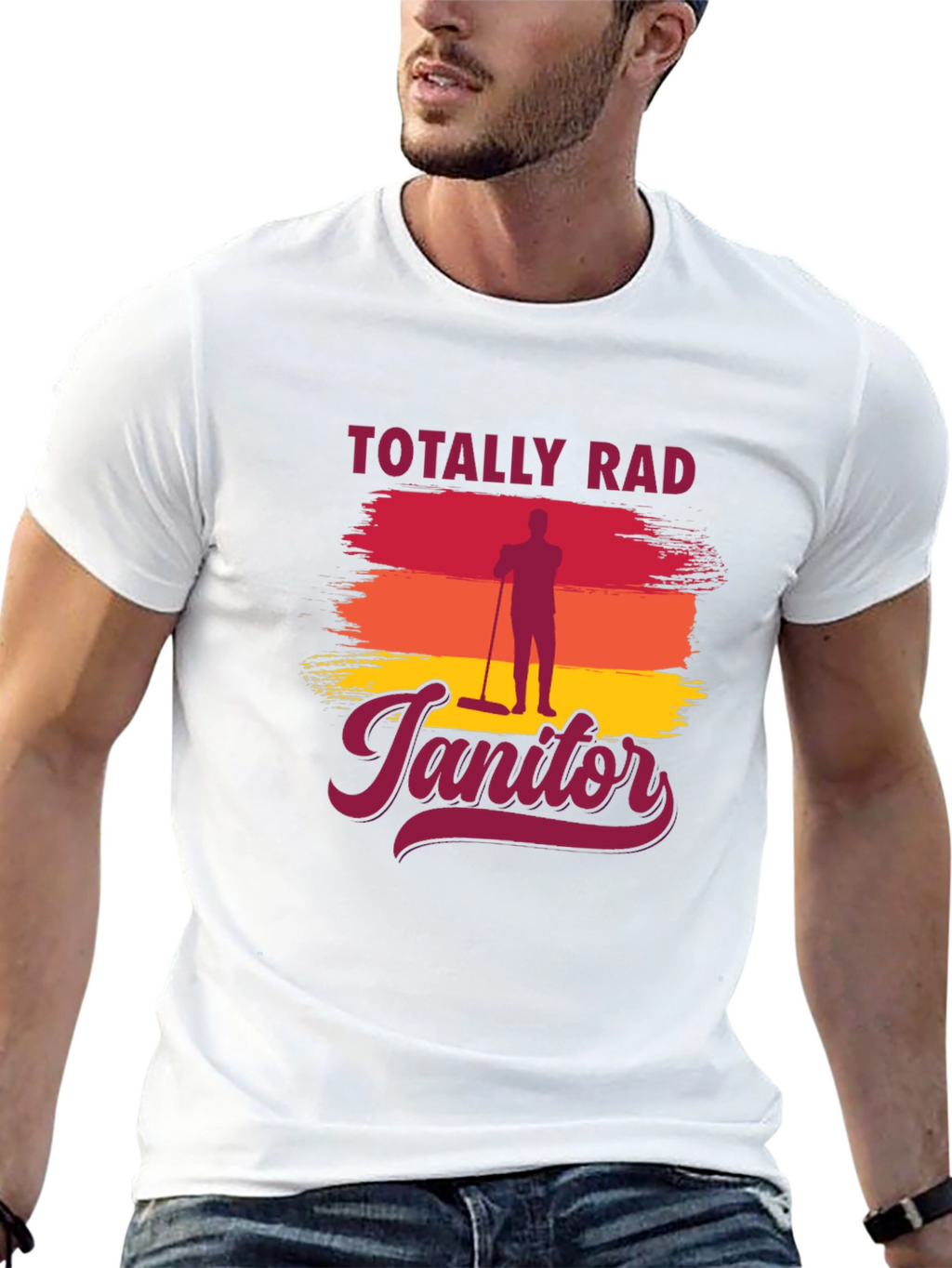 Totally Rad Janitor Graphic T-Shirt
