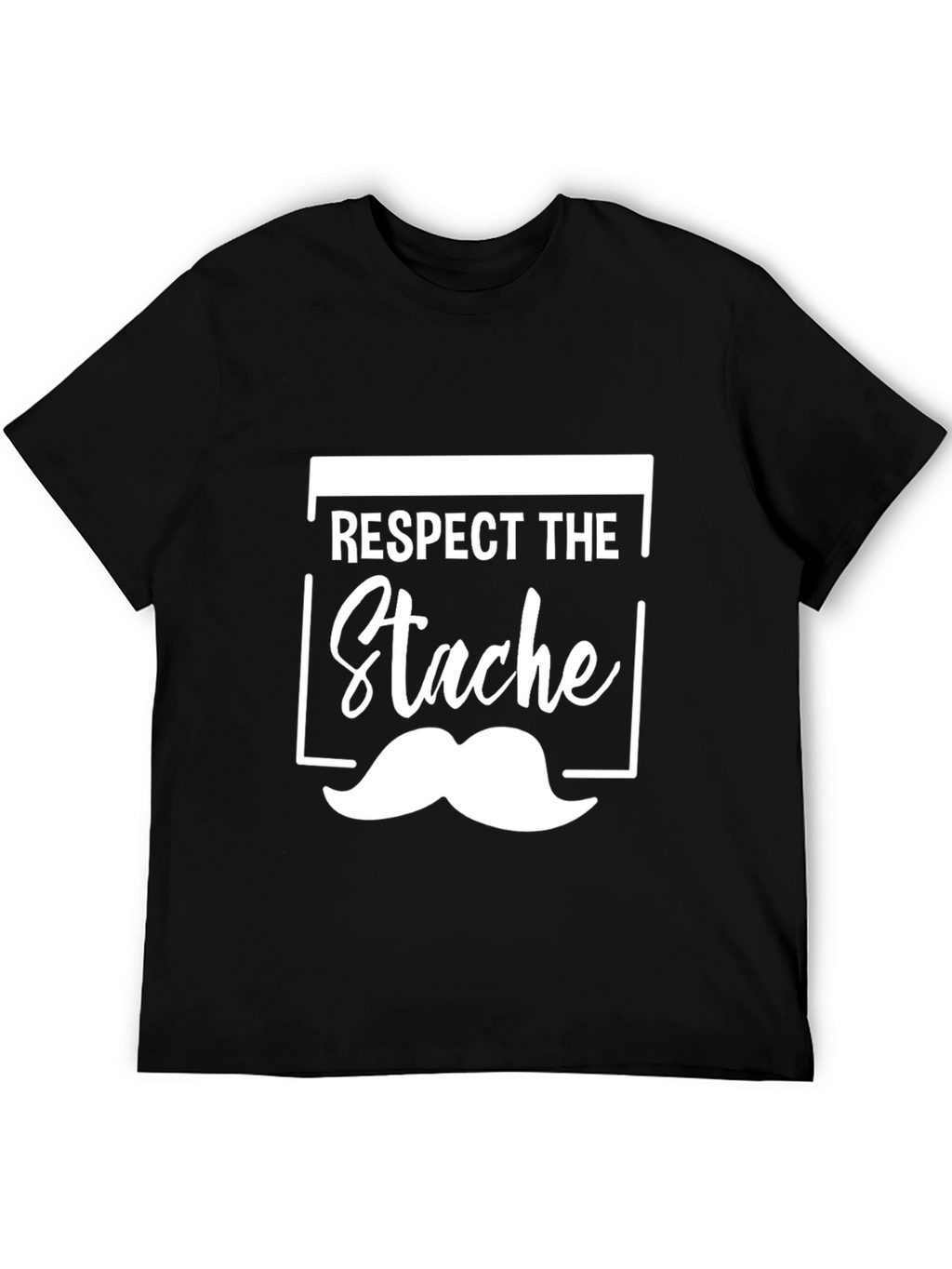Respect the Stache Black Graphic Tee
