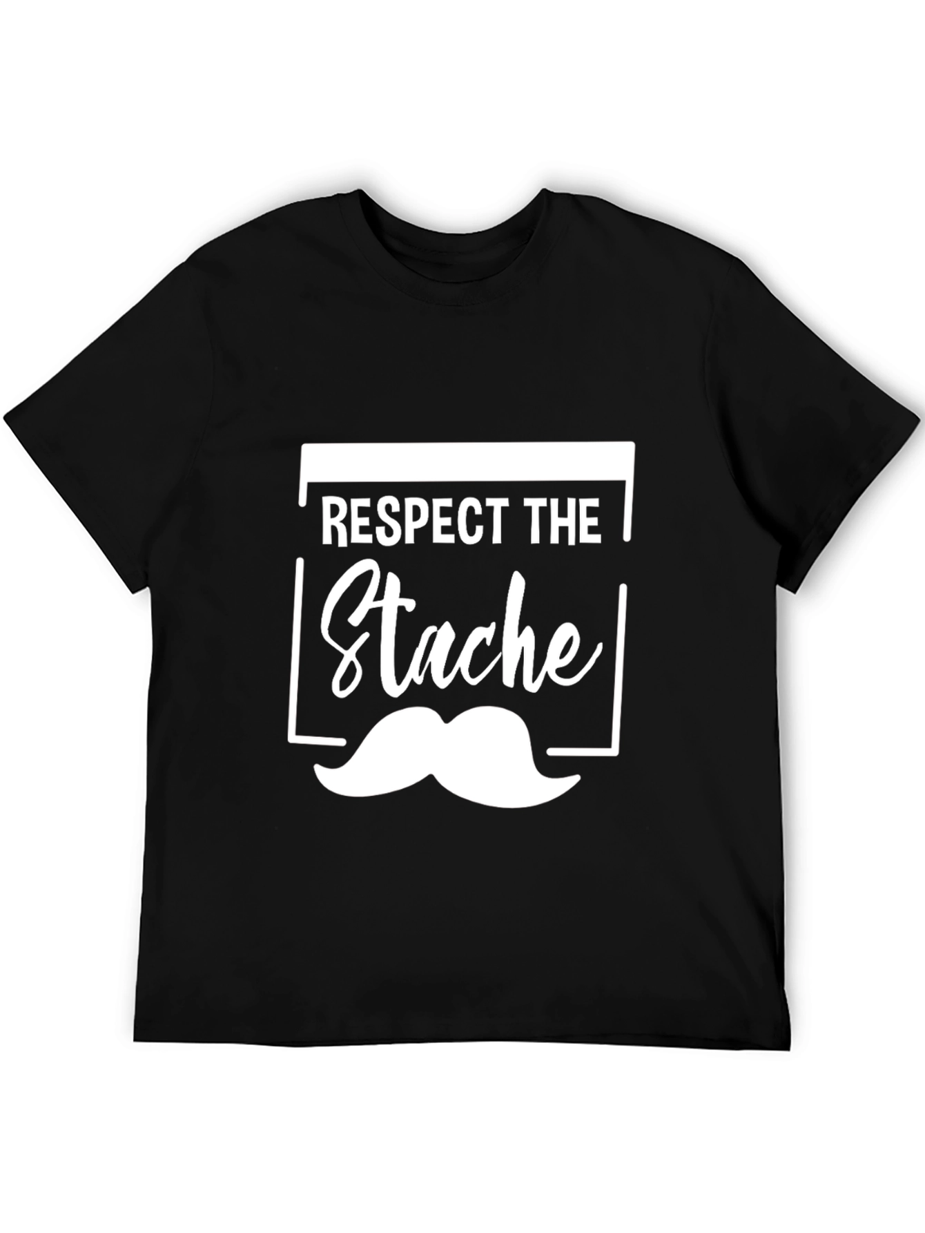 Respect the Stache Black Graphic Tee