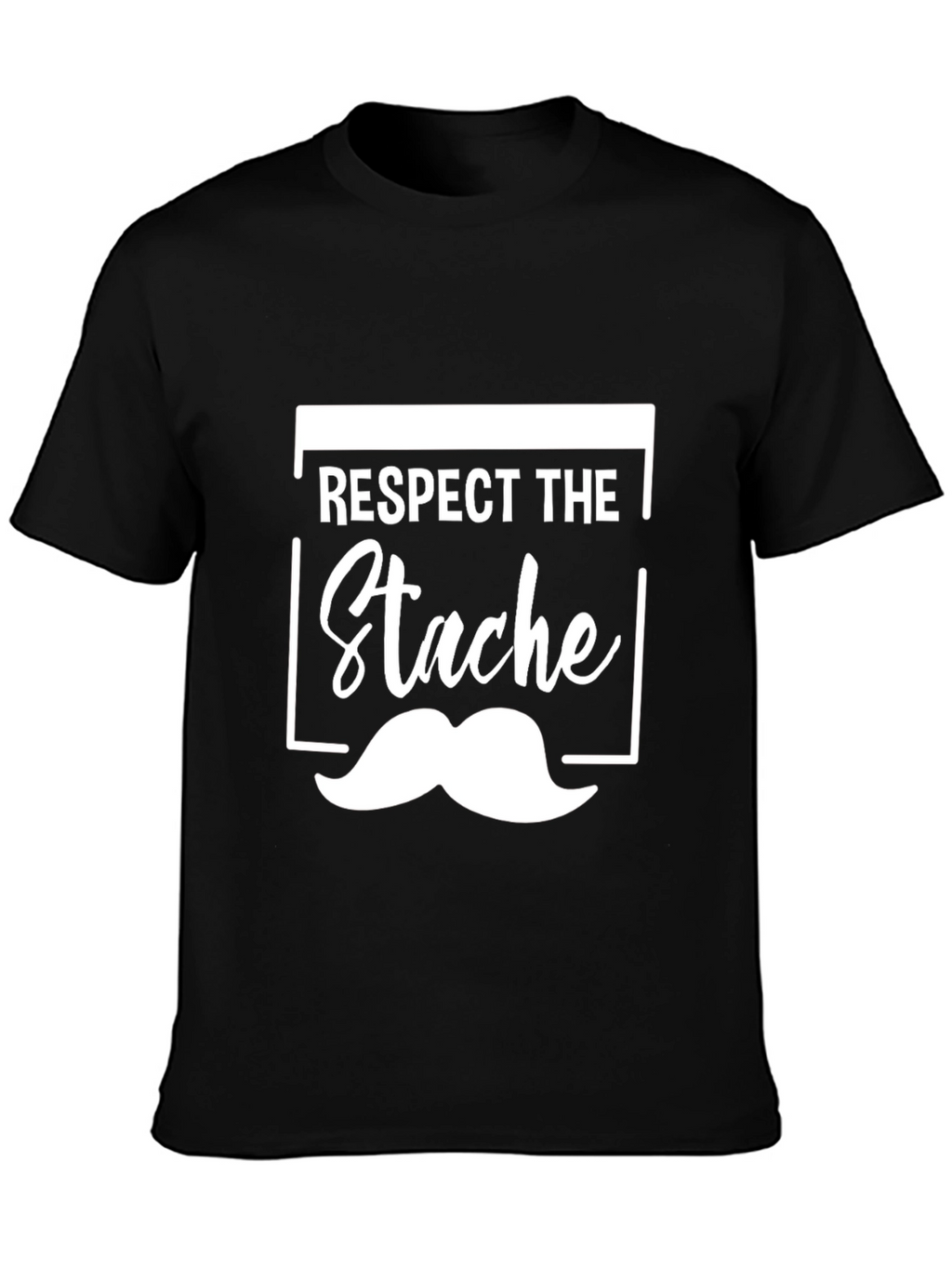 Respect the Stache Black Graphic Tee