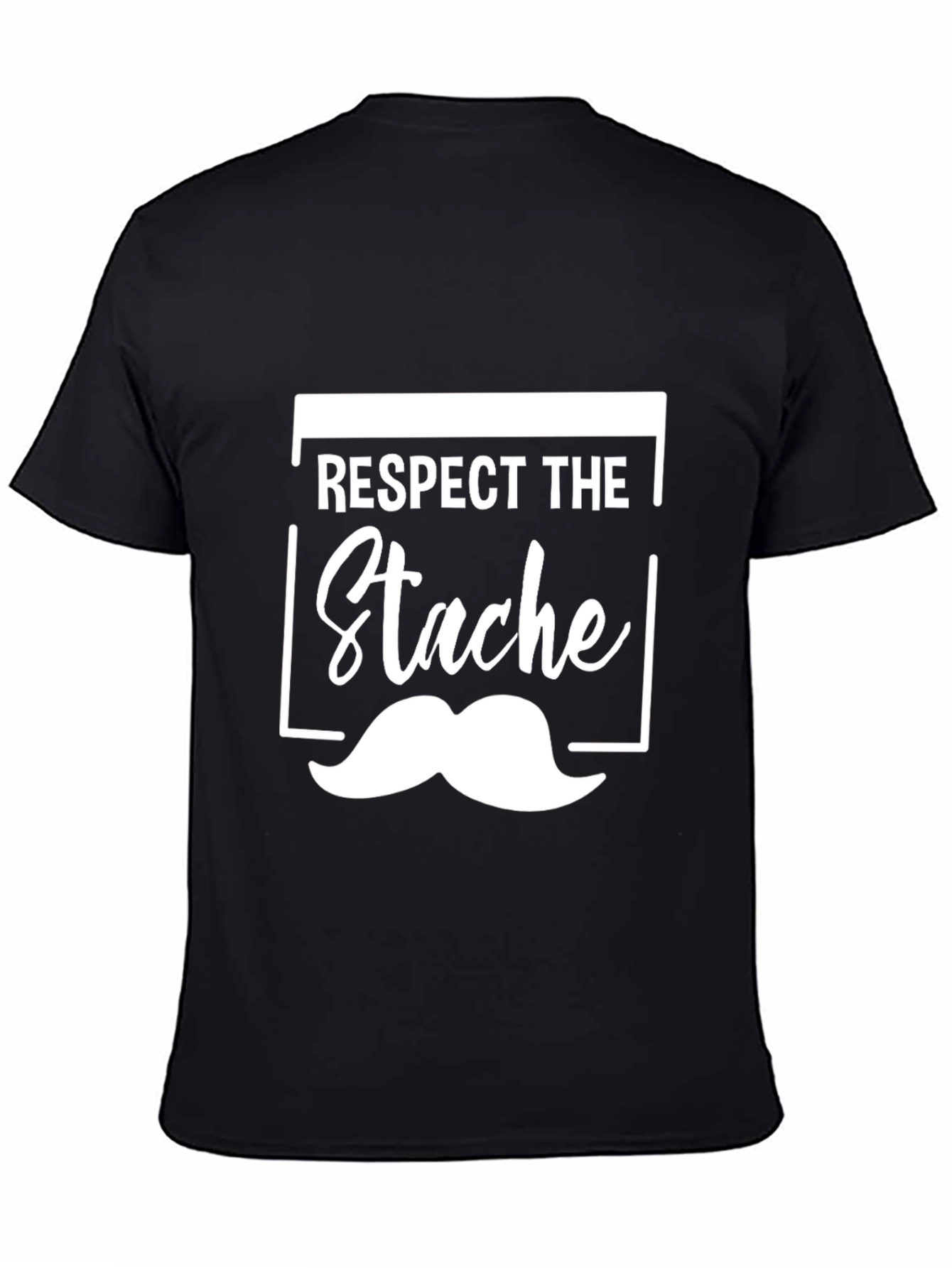 Respect the Stache Black Graphic Tee