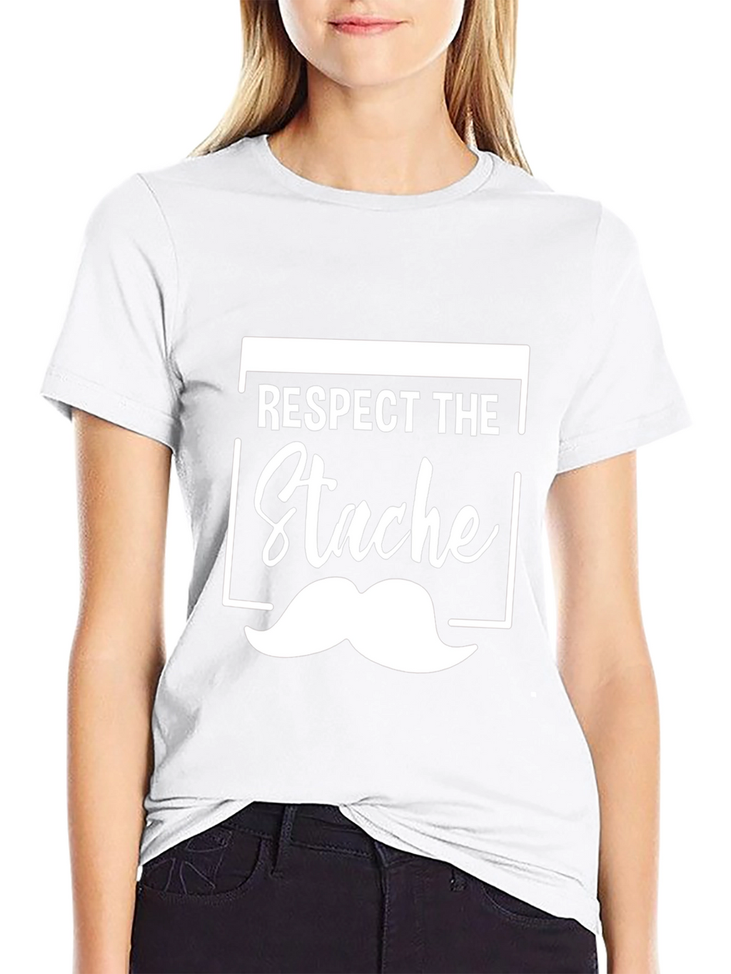 Respect the Stache Black Graphic Tee