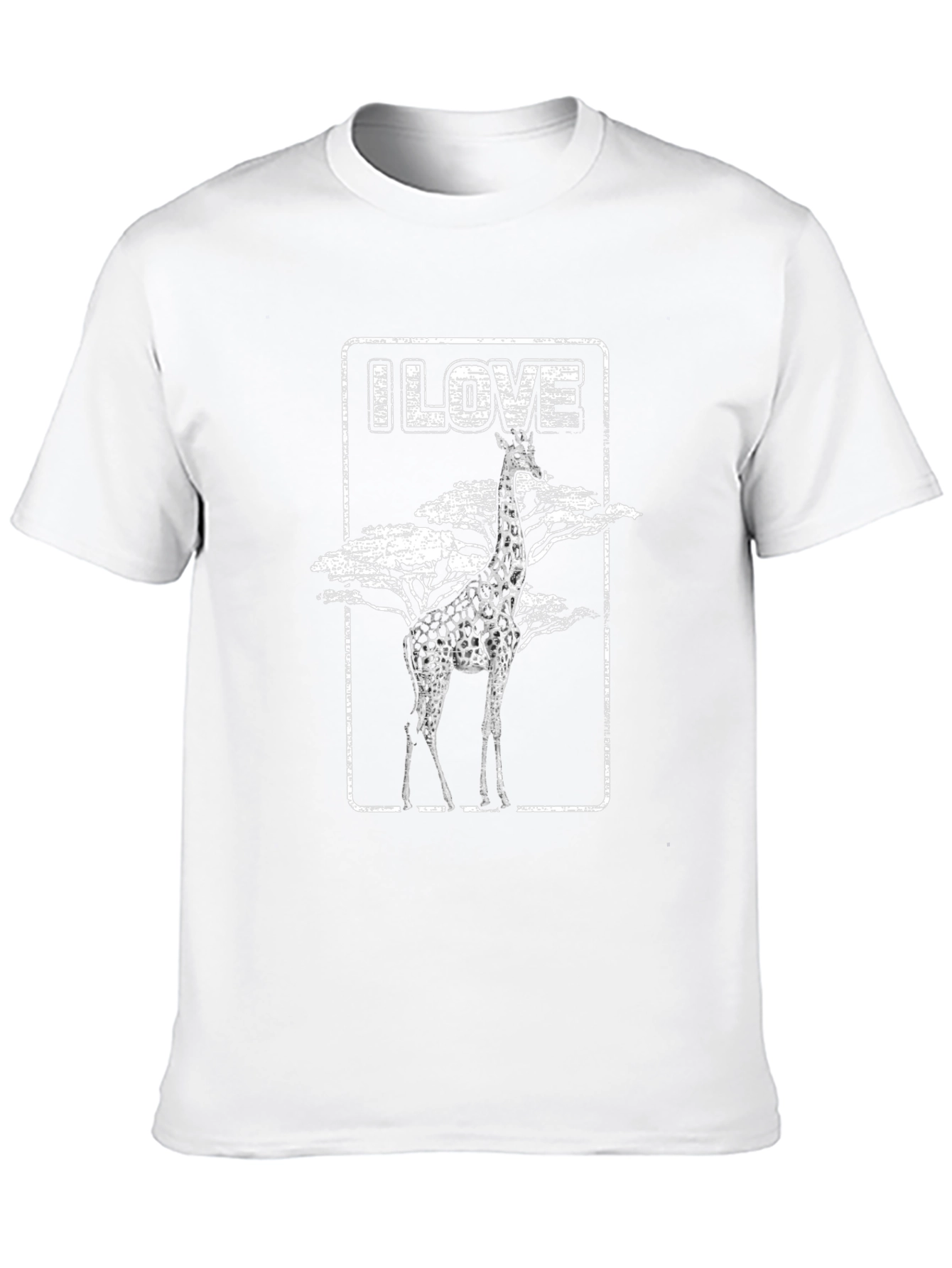 I Love Giraffes Black T-Shirt