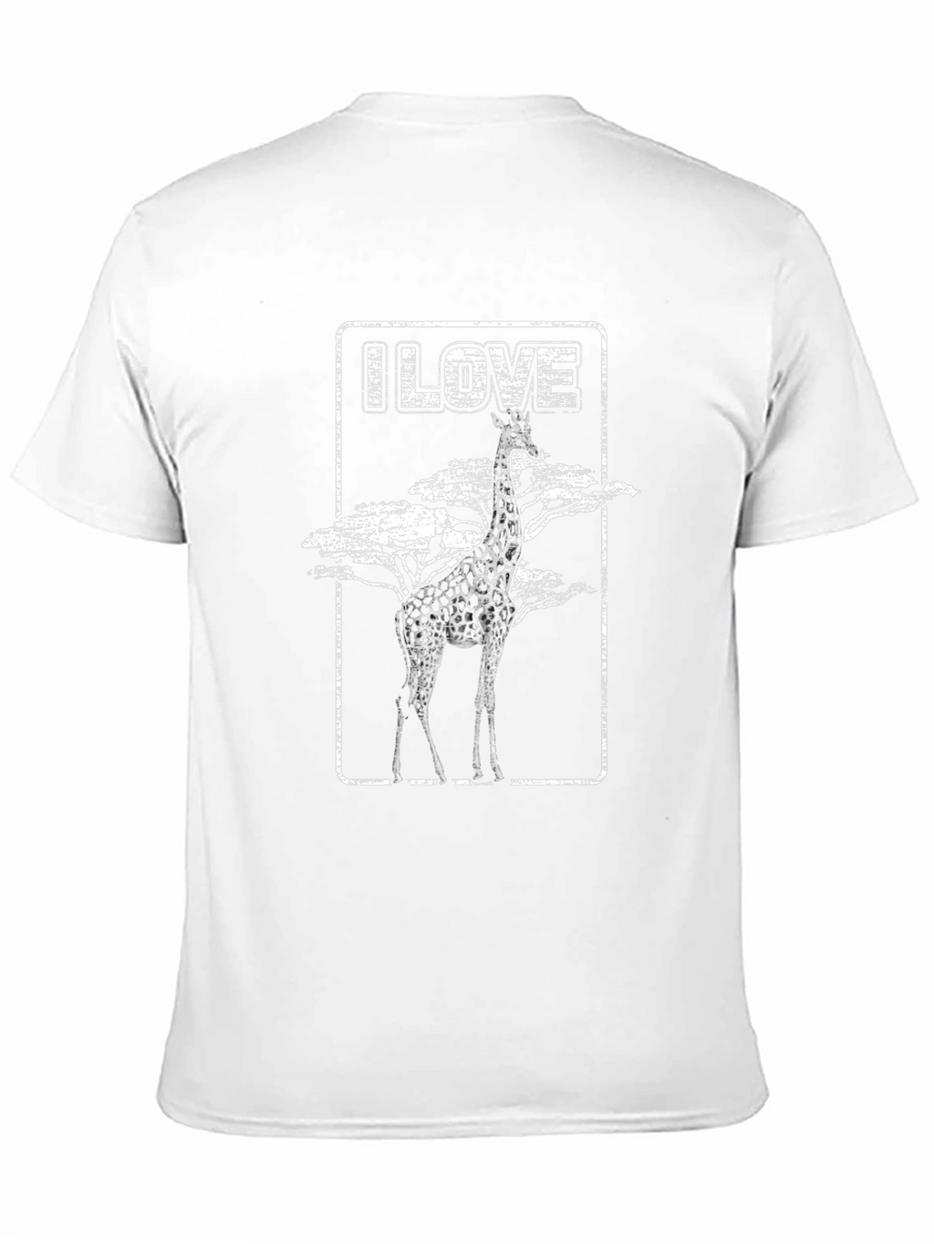 I Love Giraffes Black T-Shirt