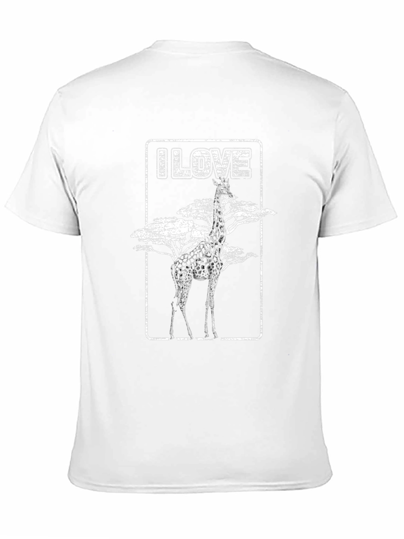 I Love Giraffes Black T-Shirt