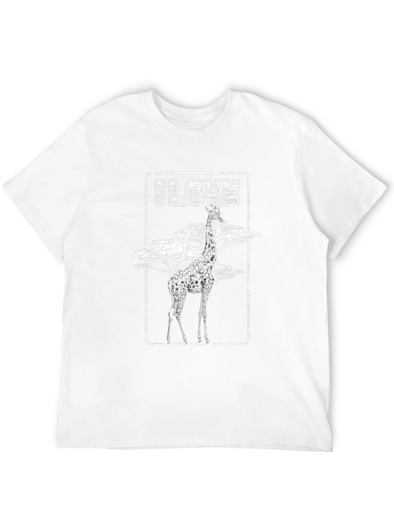 I Love Giraffes Black T-Shirt
