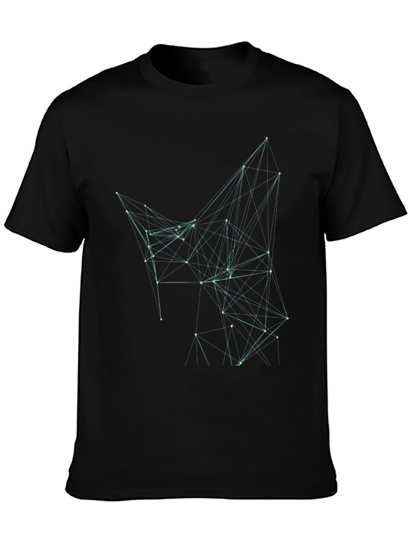 Geometric Network T-Shirt - Black