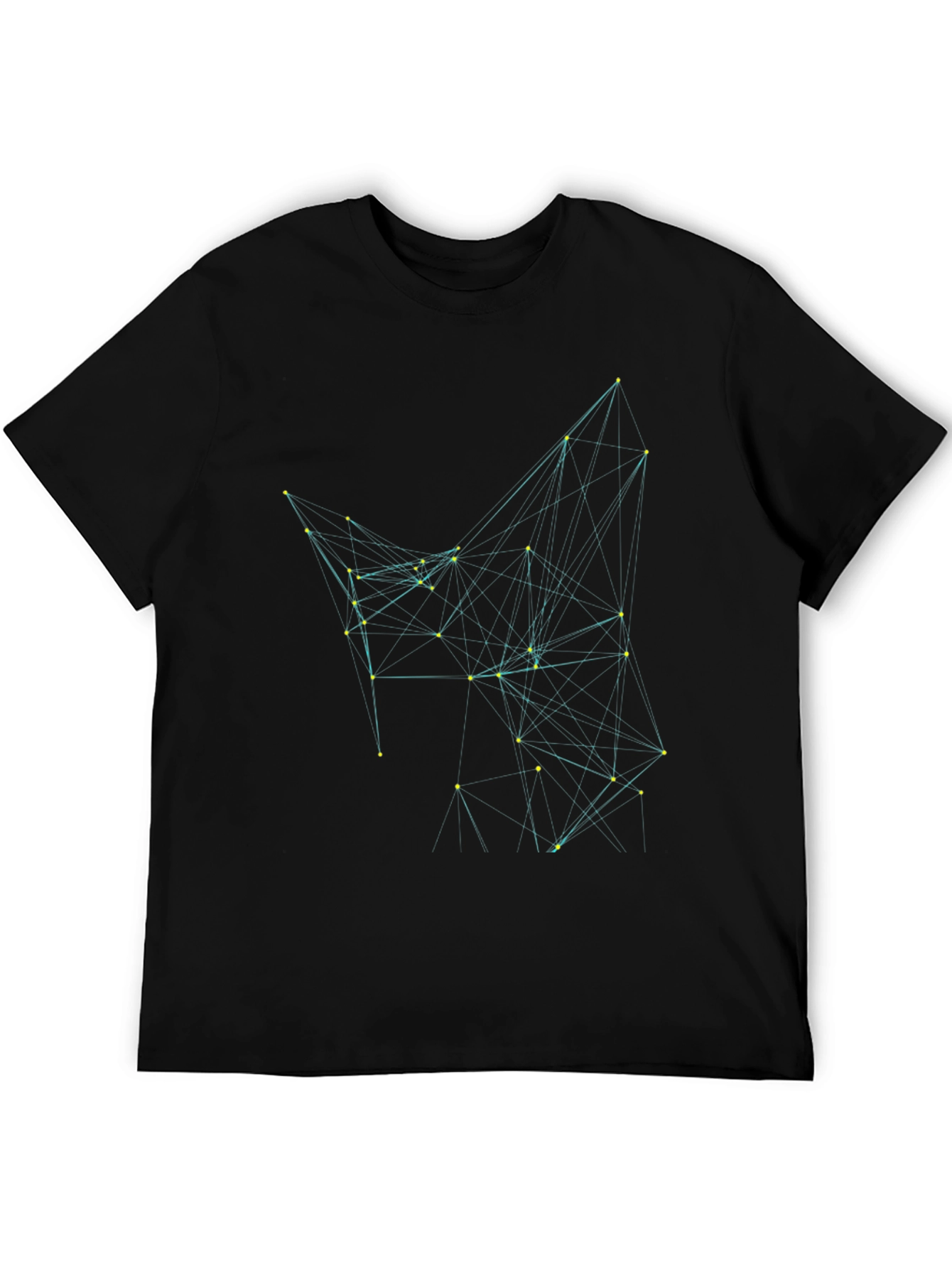 Geometric Network T-Shirt - Black