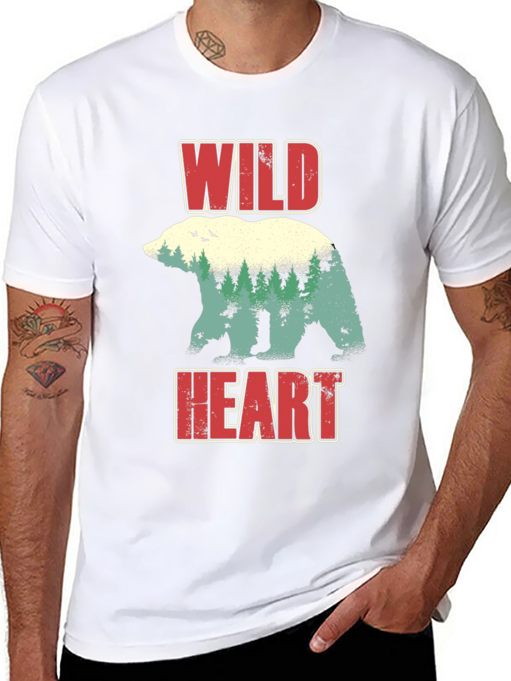 Wild Heart Bear Nature Graphic T-Shirt