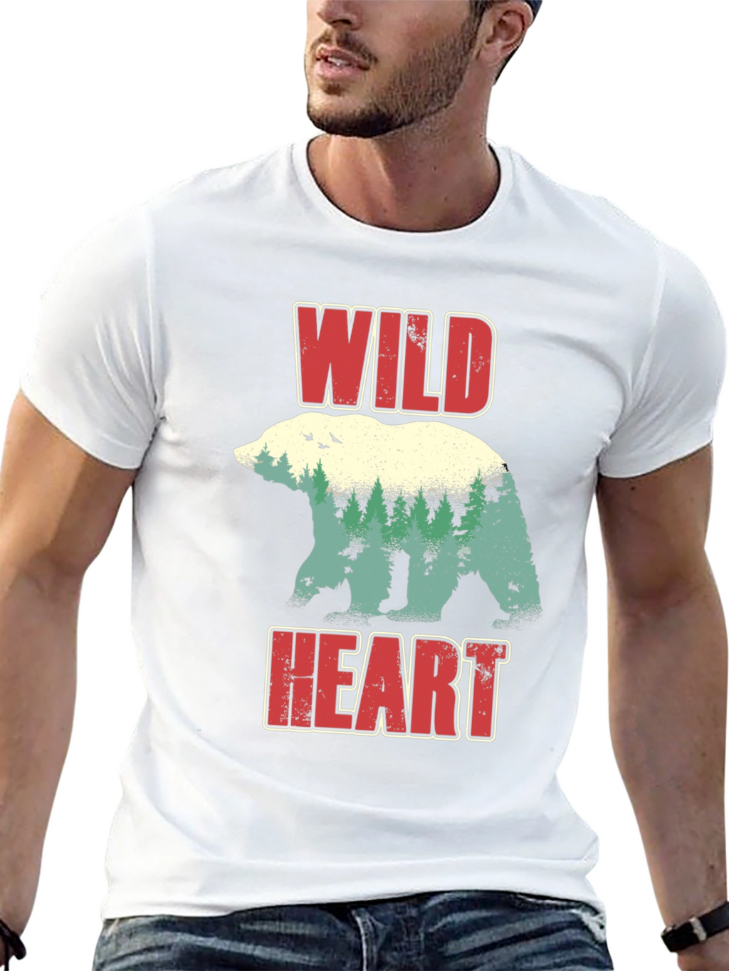 Wild Heart Bear Nature Graphic T-Shirt