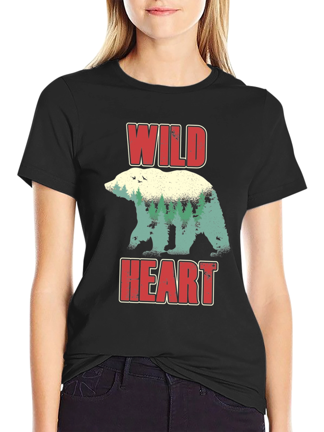 Wild Heart Bear Nature Graphic T-Shirt
