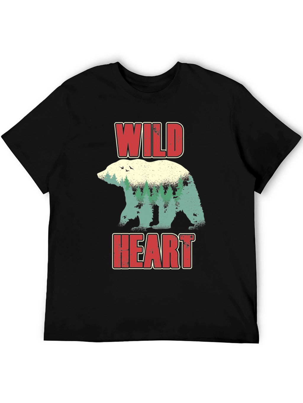Wild Heart Bear Nature Graphic T-Shirt