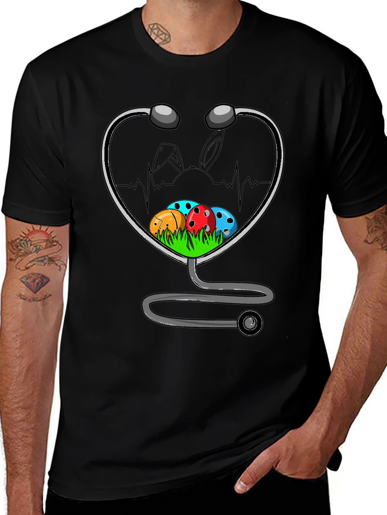 Easter Nurse Stethoscope T-Shirt - Medical Easter Gift