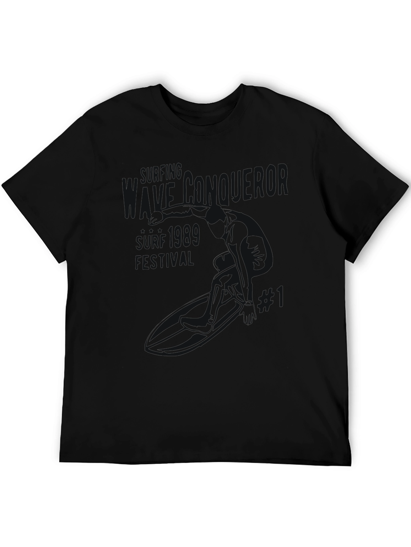 Mens Black Graphic T-Shirt - Casual Wear