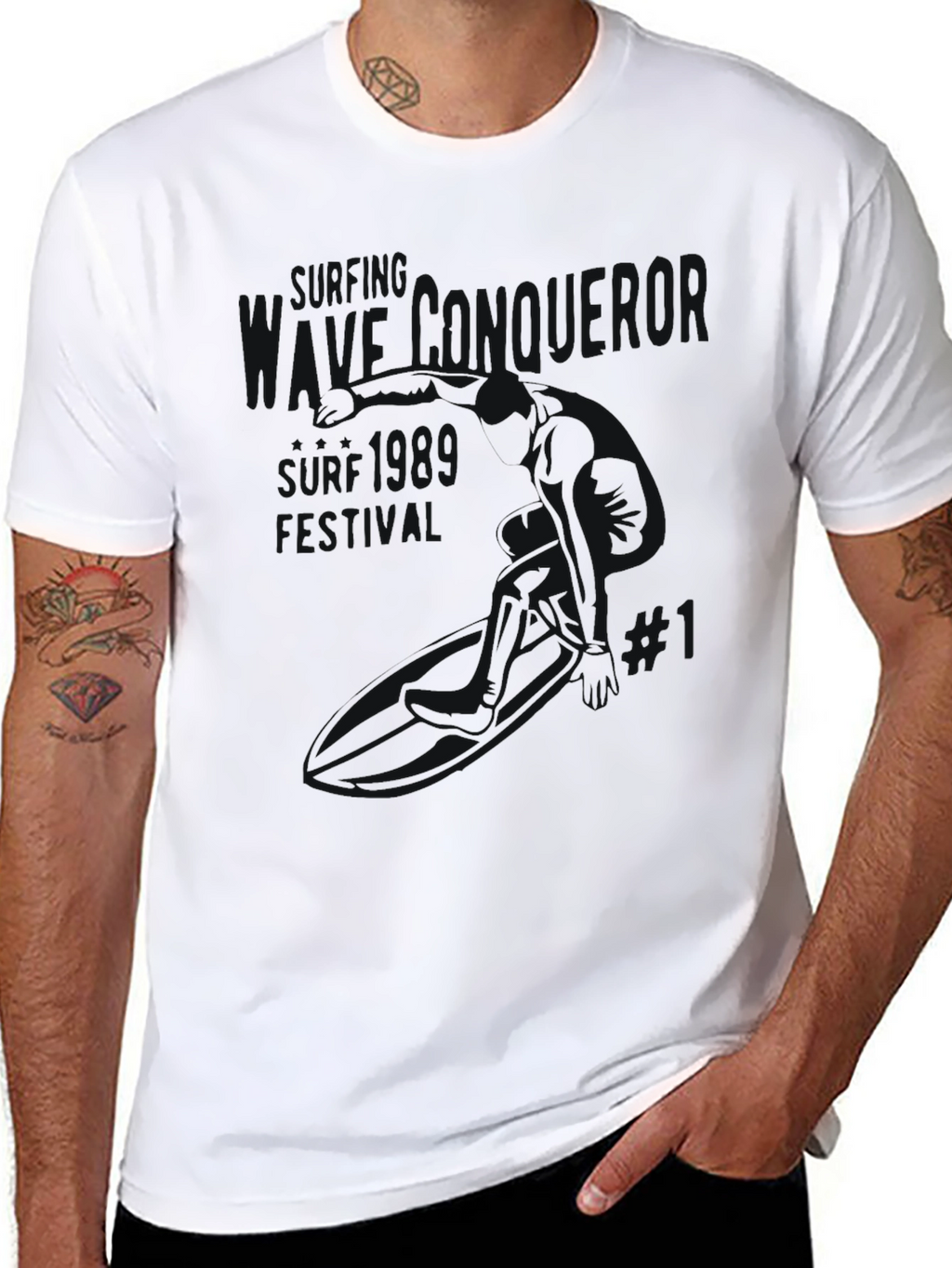 Mens Black Graphic T-Shirt - Casual Wear
