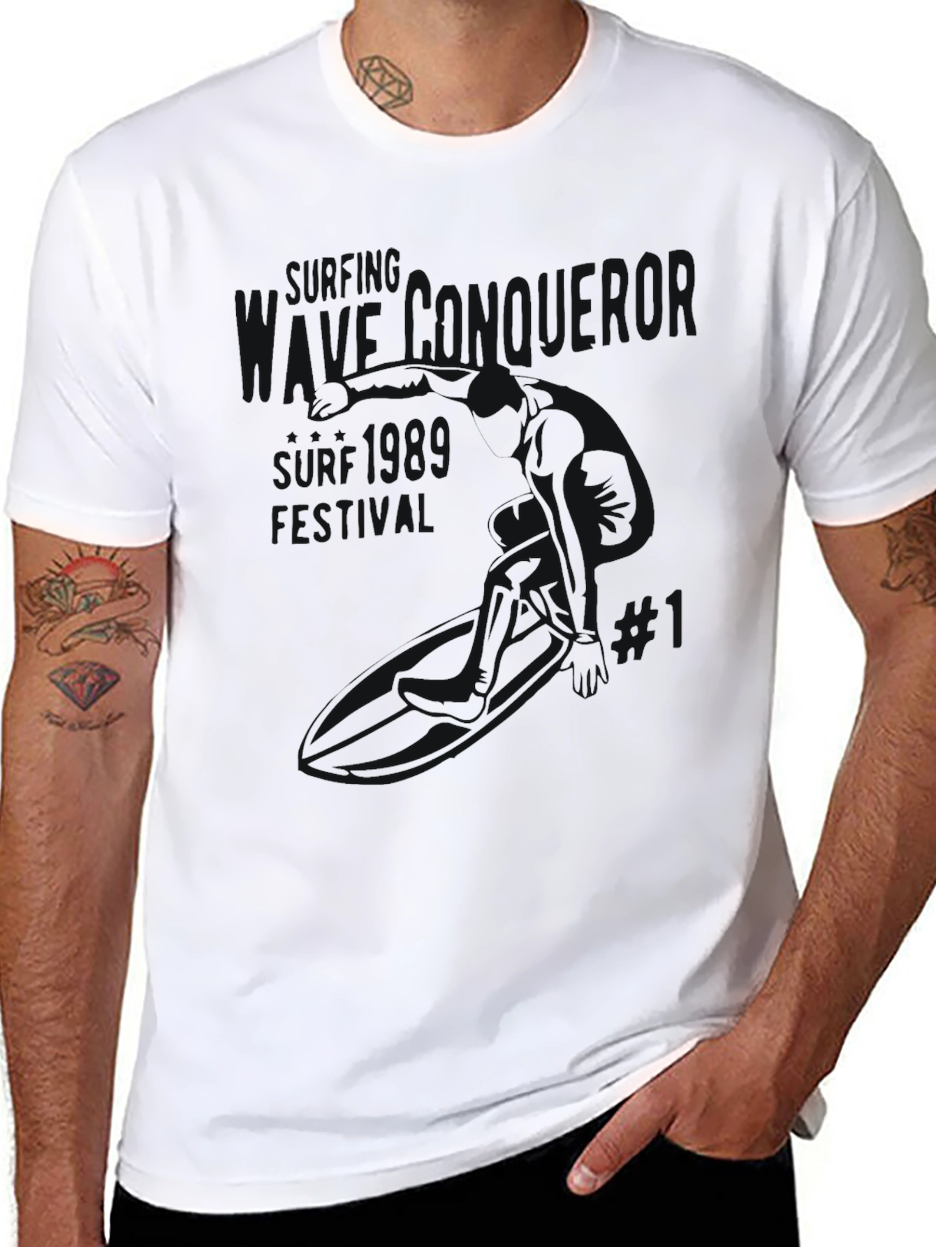 Mens Black Graphic T-Shirt - Casual Wear