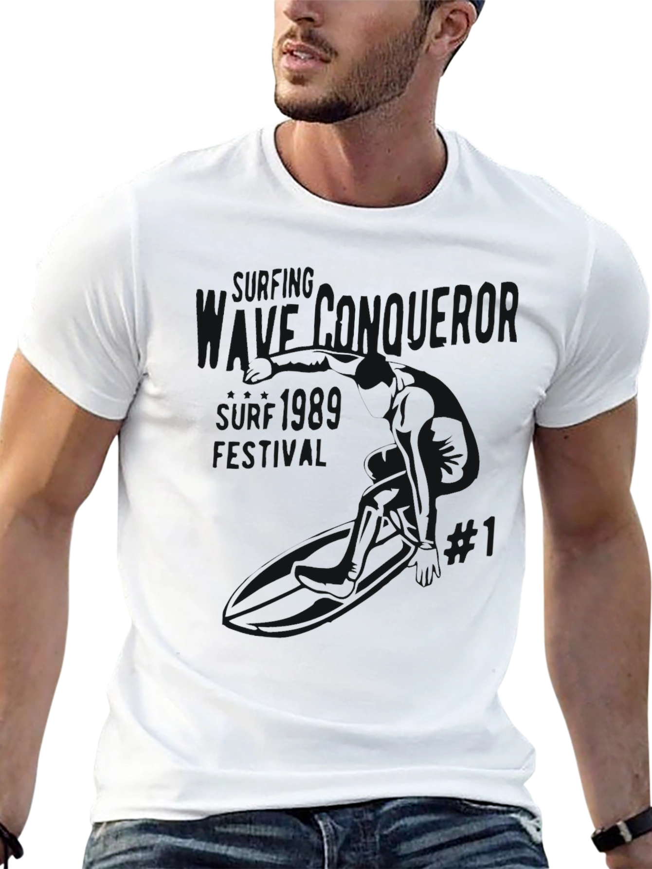 Mens Black Graphic T-Shirt - Casual Wear