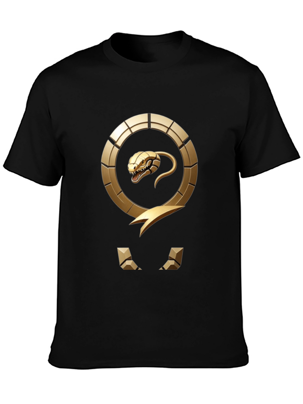 Golden Snake Emblem Black T-Shirt