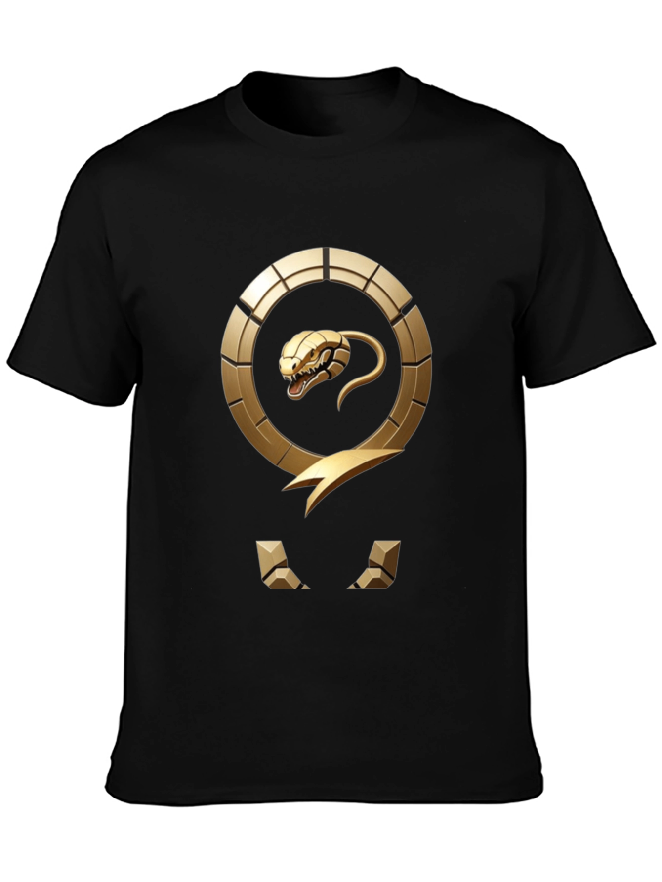 Golden Snake Emblem Black T-Shirt