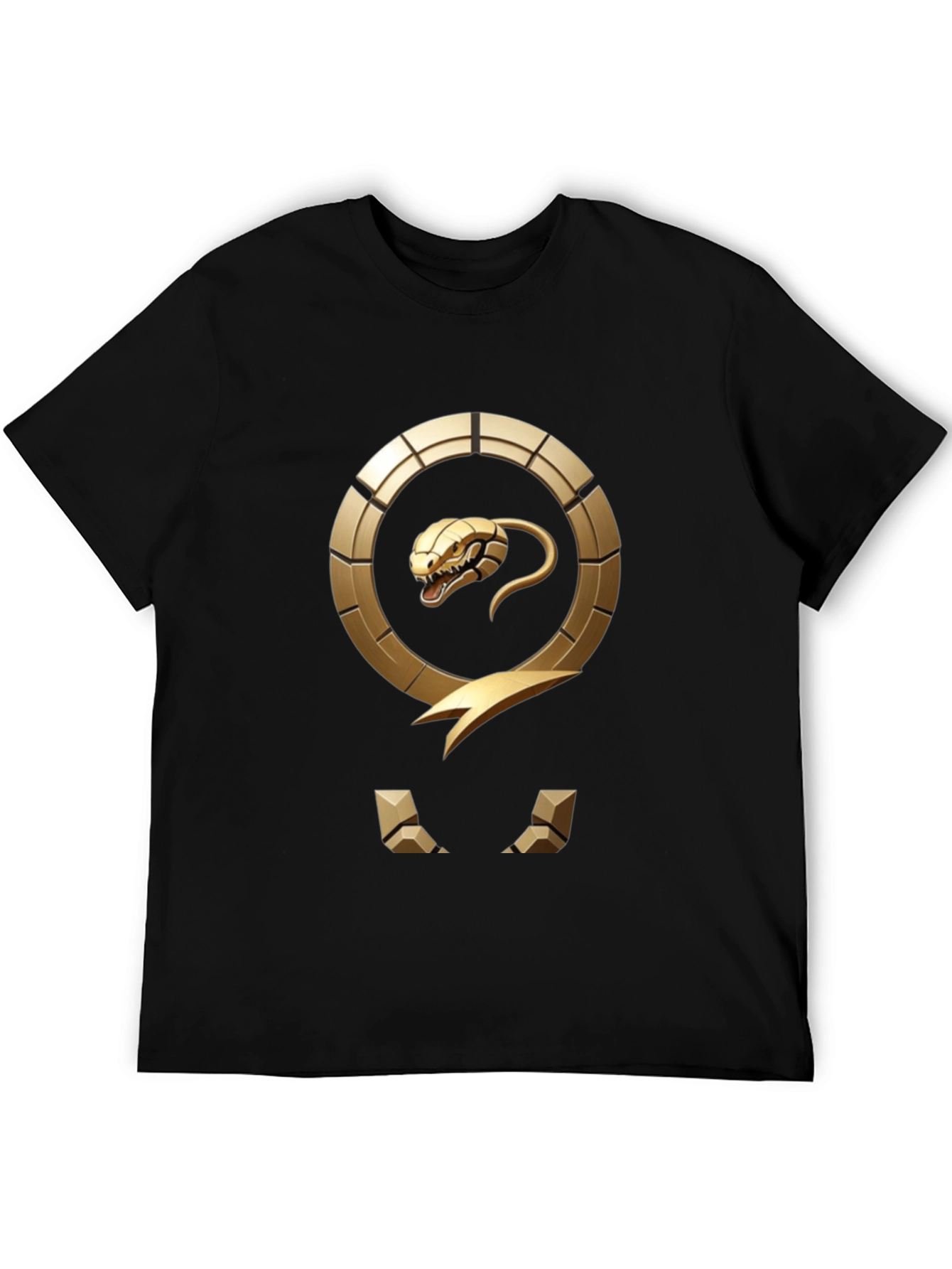 Golden Snake Emblem Black T-Shirt