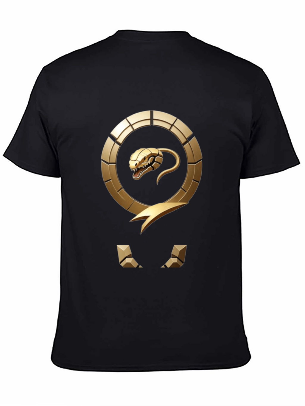Golden Snake Emblem Black T-Shirt